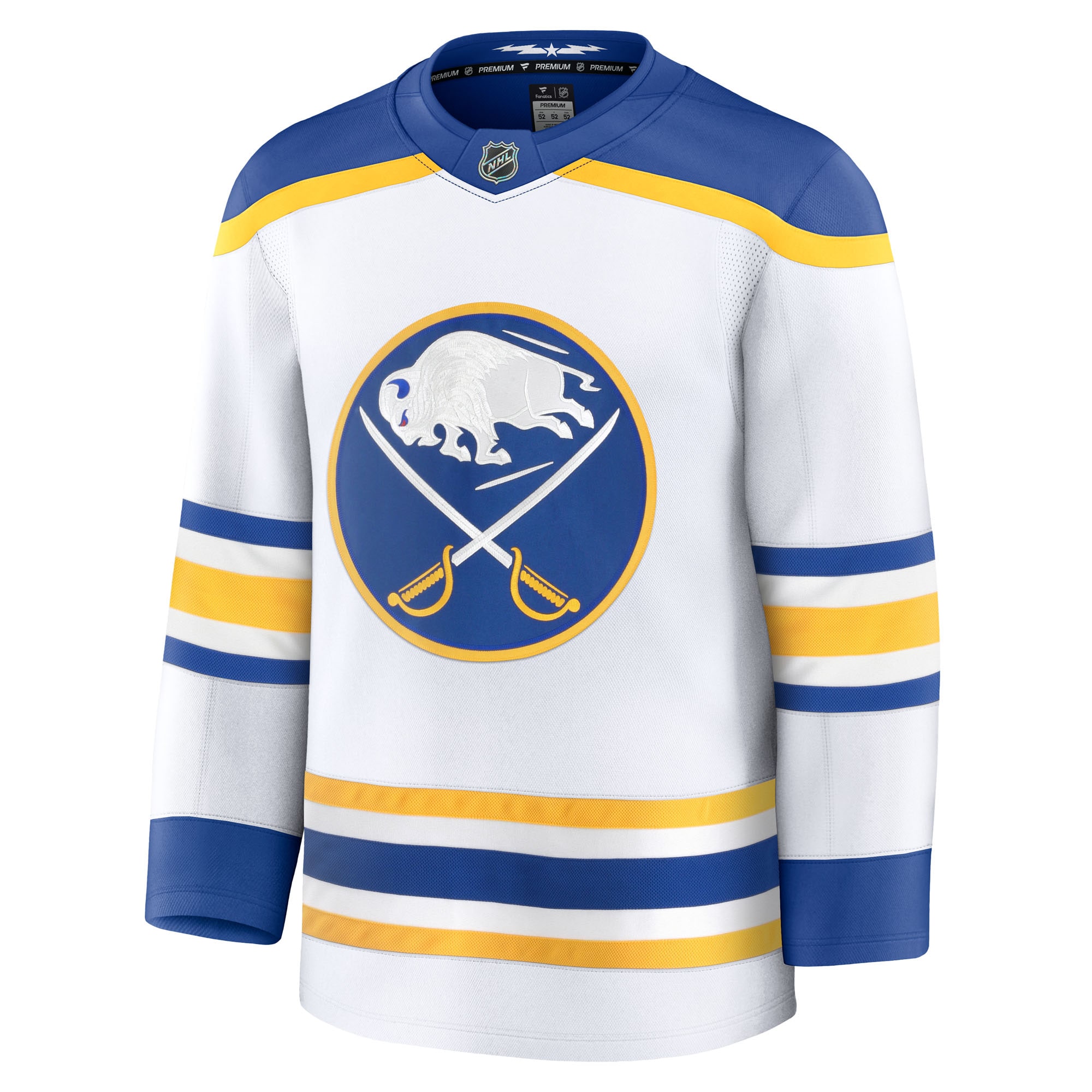 Alternative view of Men's Buffalo Sabres White Away Premium Hockey Jersey - JS961 