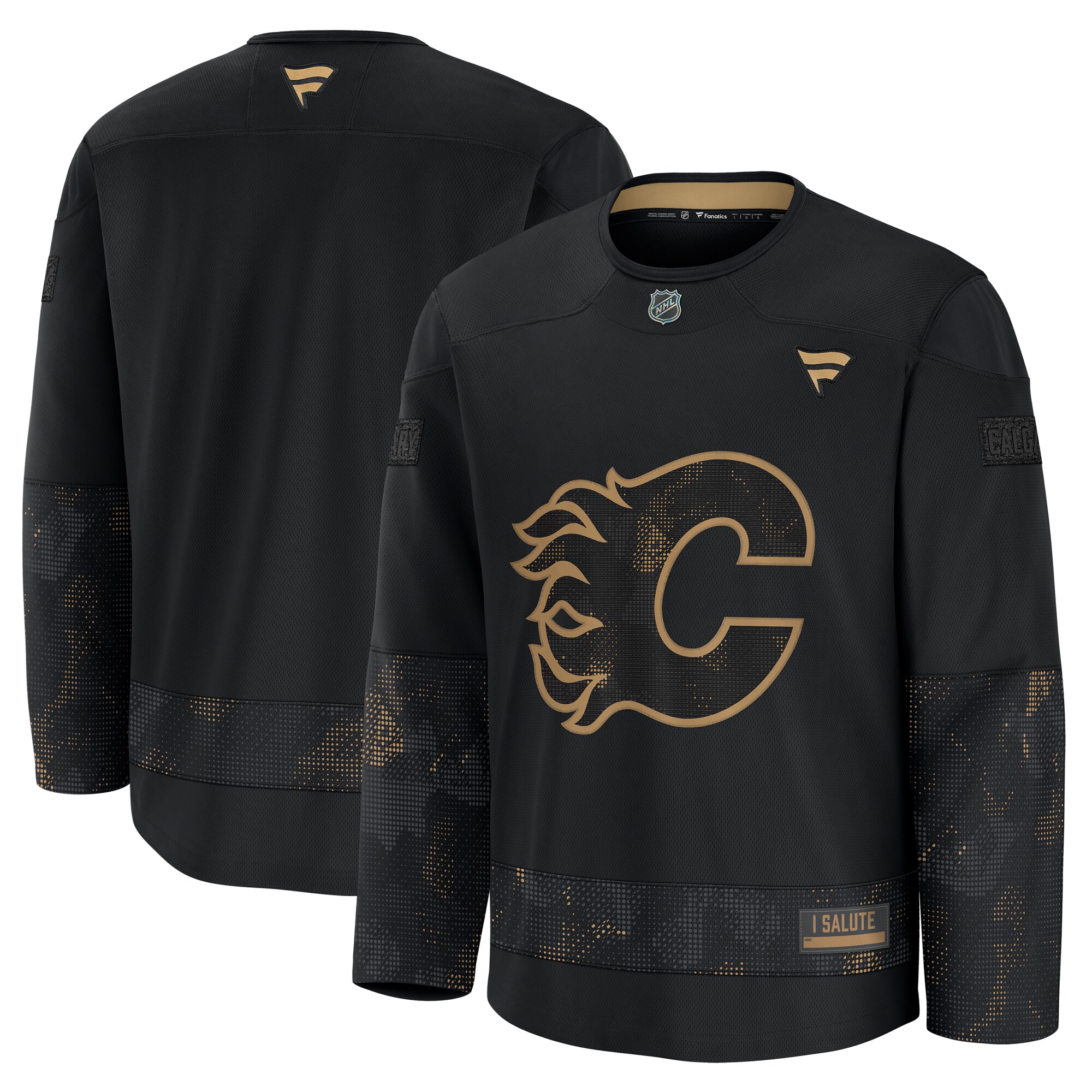 Men's Calgary Flames Black 2024 Military Appreciation Practice Hockey Jersey - JS340 
