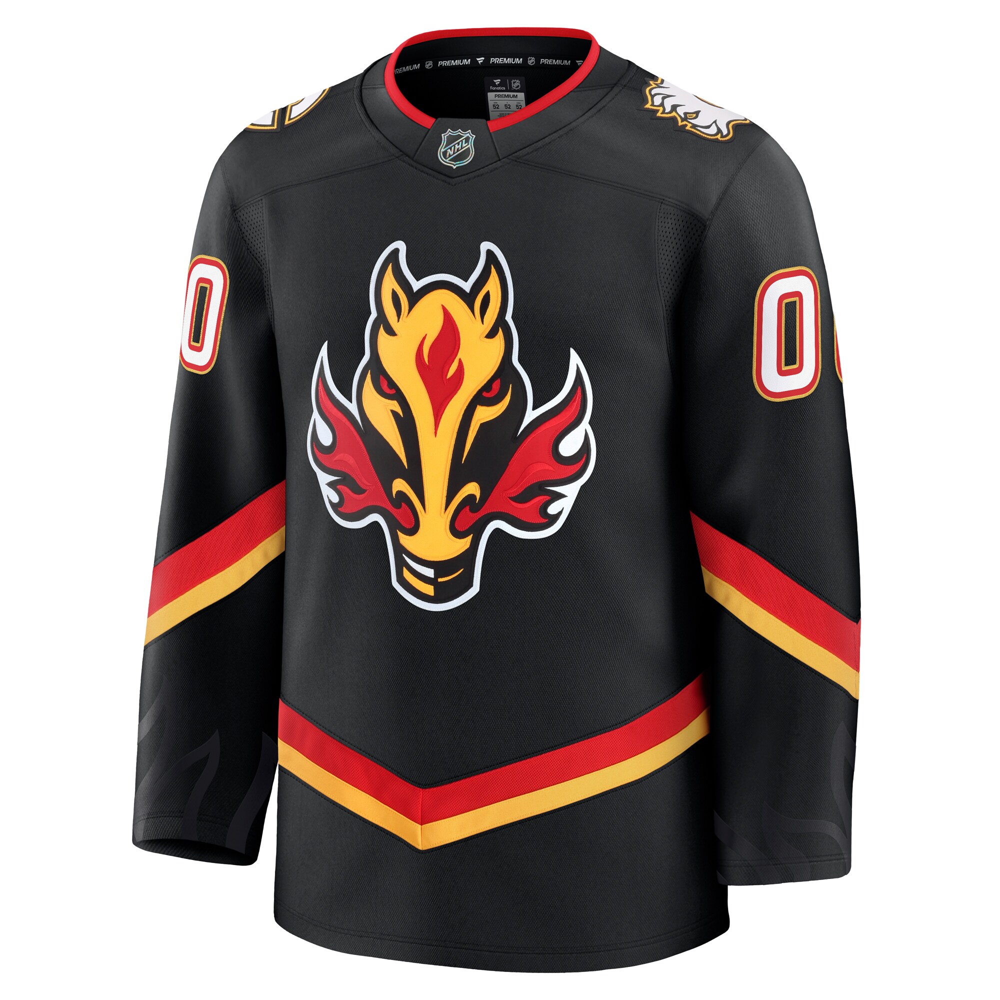 Alternative view of Men's Calgary Flames Black Alternate Premium Custom Hockey Jersey - JS231 