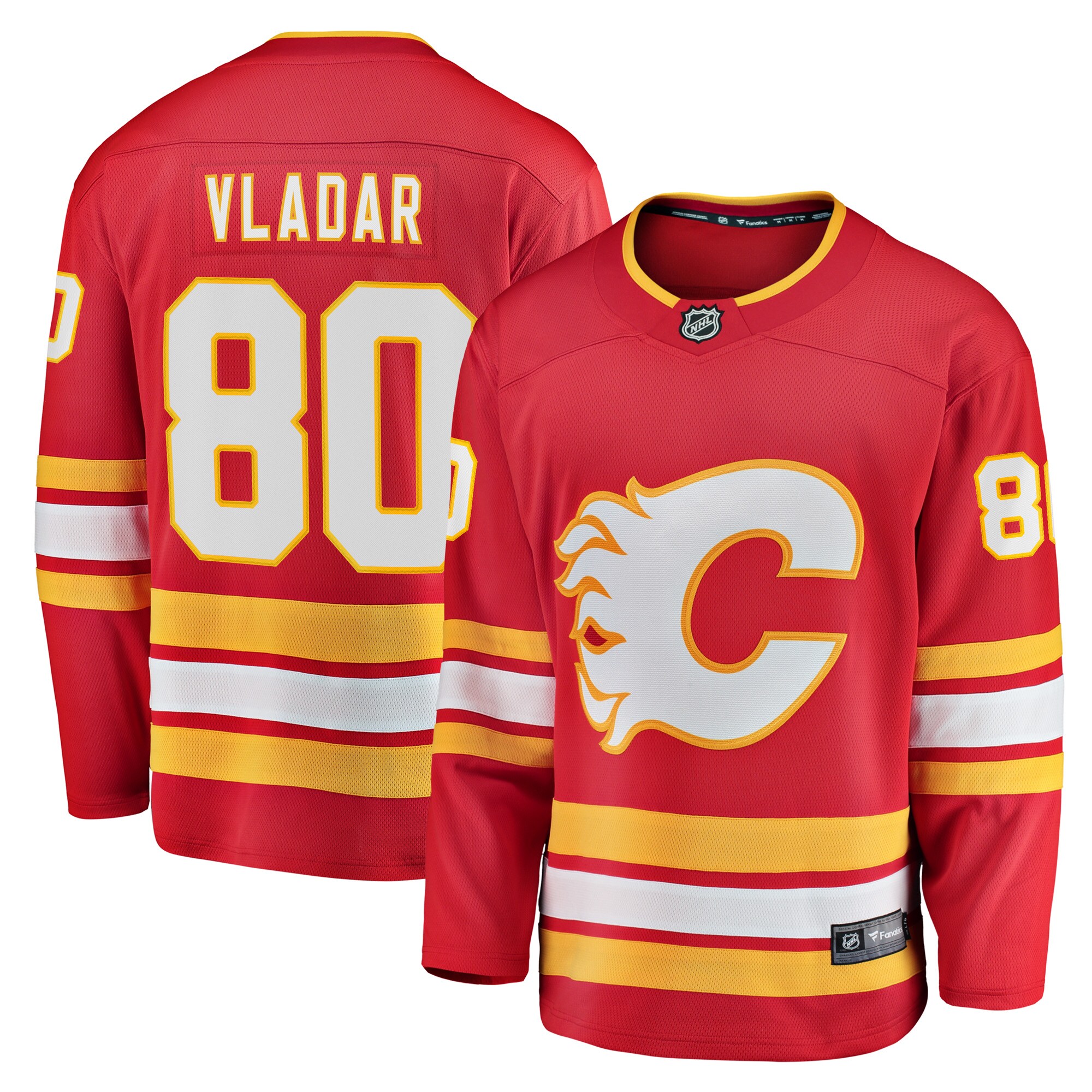 Men's Calgary Flames Daniel Vladar Red Home Breakaway Player Hockey Jersey - JS232 