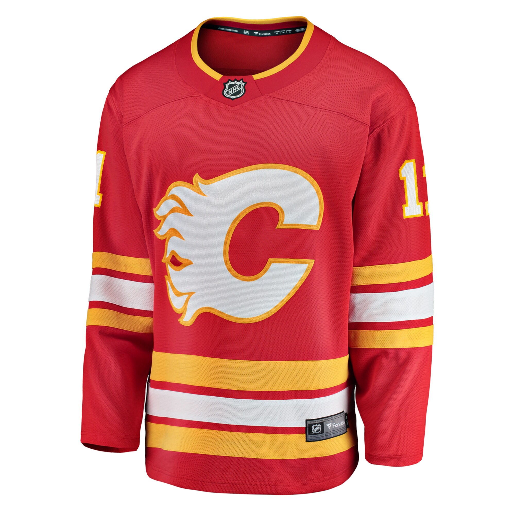 Alternative view of Men's Calgary Flames Mikael Backlund Red Home Breakaway Player Hockey Jersey - JS865 