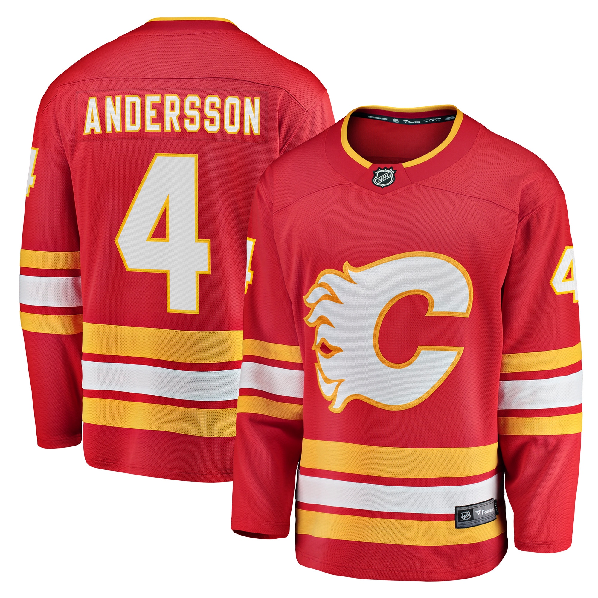Men's Calgary Flames Rasmus Andersson Red Home Team Breakaway Player Hockey Jersey - JS374 