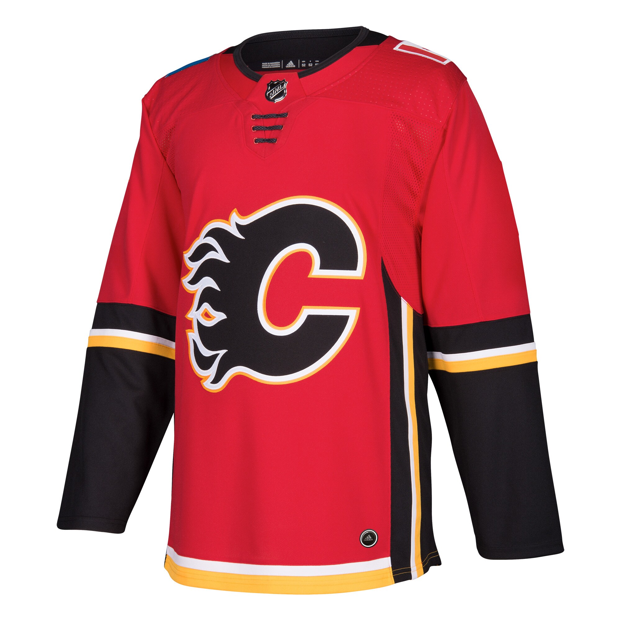 Alternative view of Men's Calgary Flames Red Home Blank Hockey Jersey - JS637 