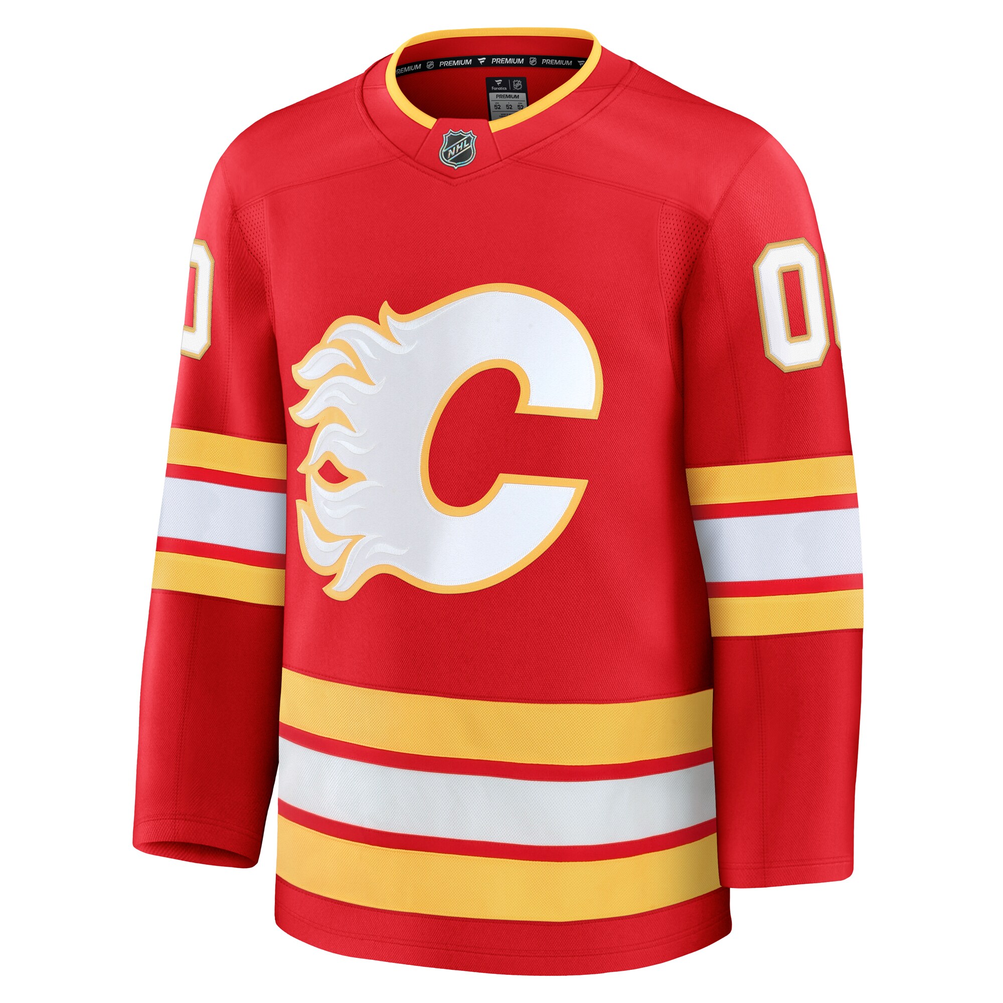 Alternative view of Men's Calgary Flames Red Home Premium Custom Hockey Jersey - JS319 