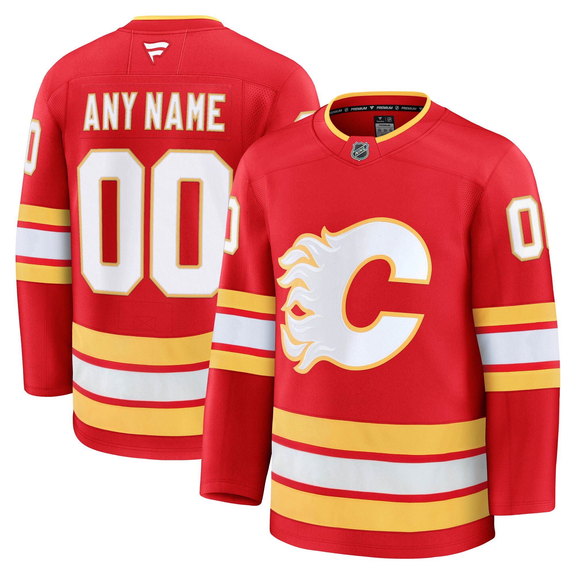 Men's Calgary Flames Red Home Premium Custom Hockey Jersey - JS721 
