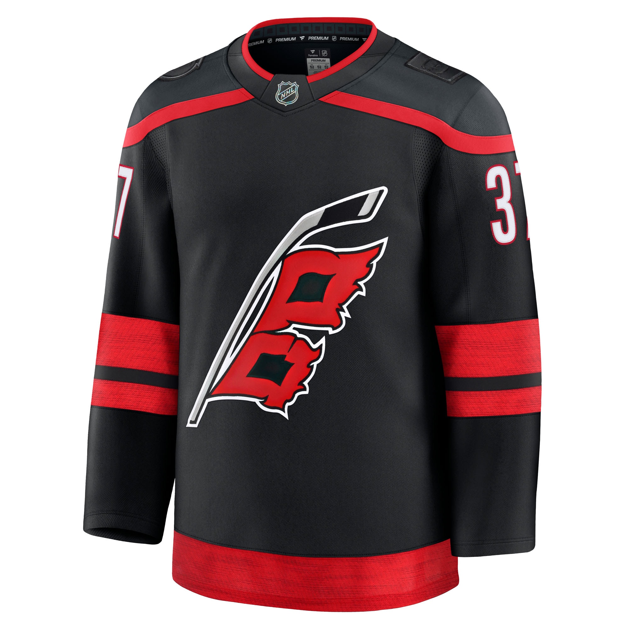 Alternative view of Men's Carolina Hurricanes Andrei Svechnikov Black Home Premium Hockey Jersey - JS537 