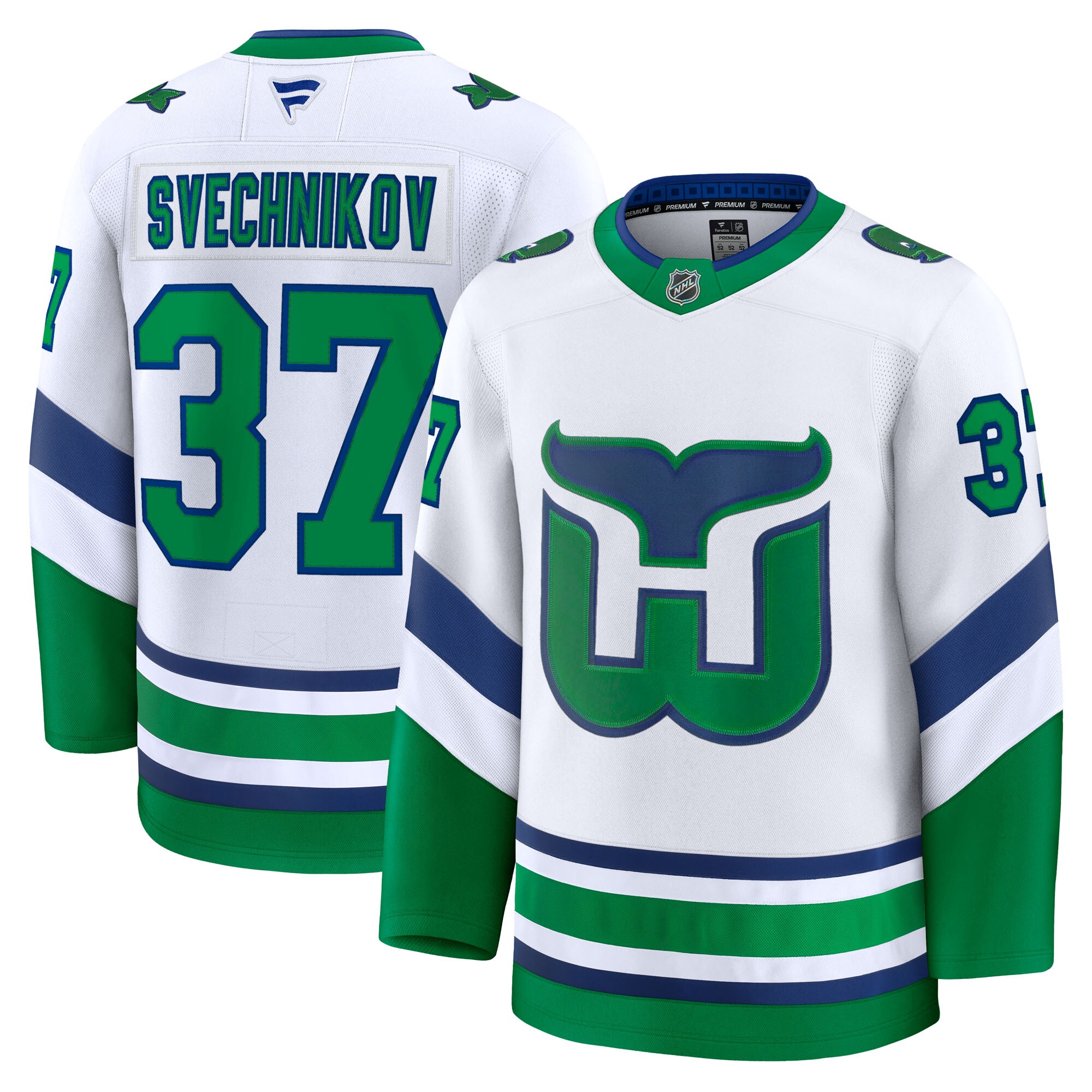 Men's Carolina Hurricanes Andrei Svechnikov White Throwback Premium Hockey Jersey - JS185 