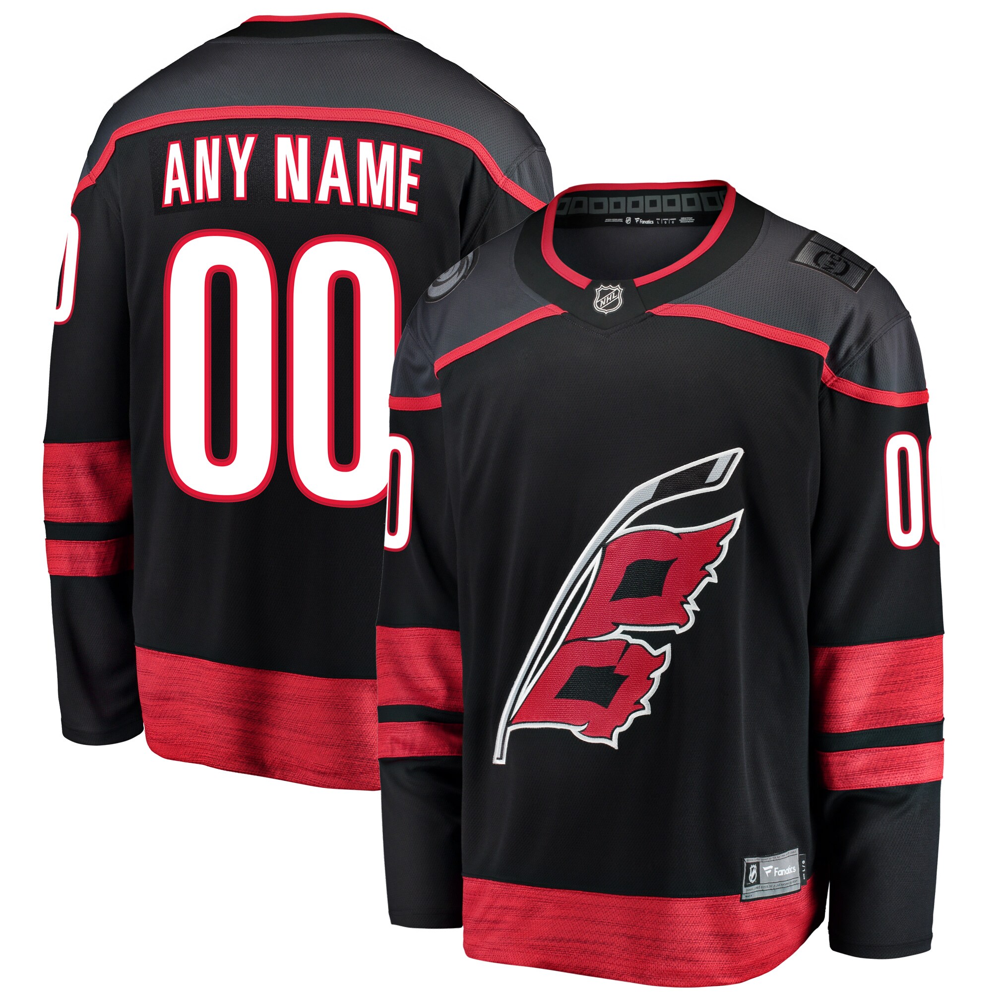Men's Carolina Hurricanes Black Home Breakaway Custom Hockey Jersey - JS345 