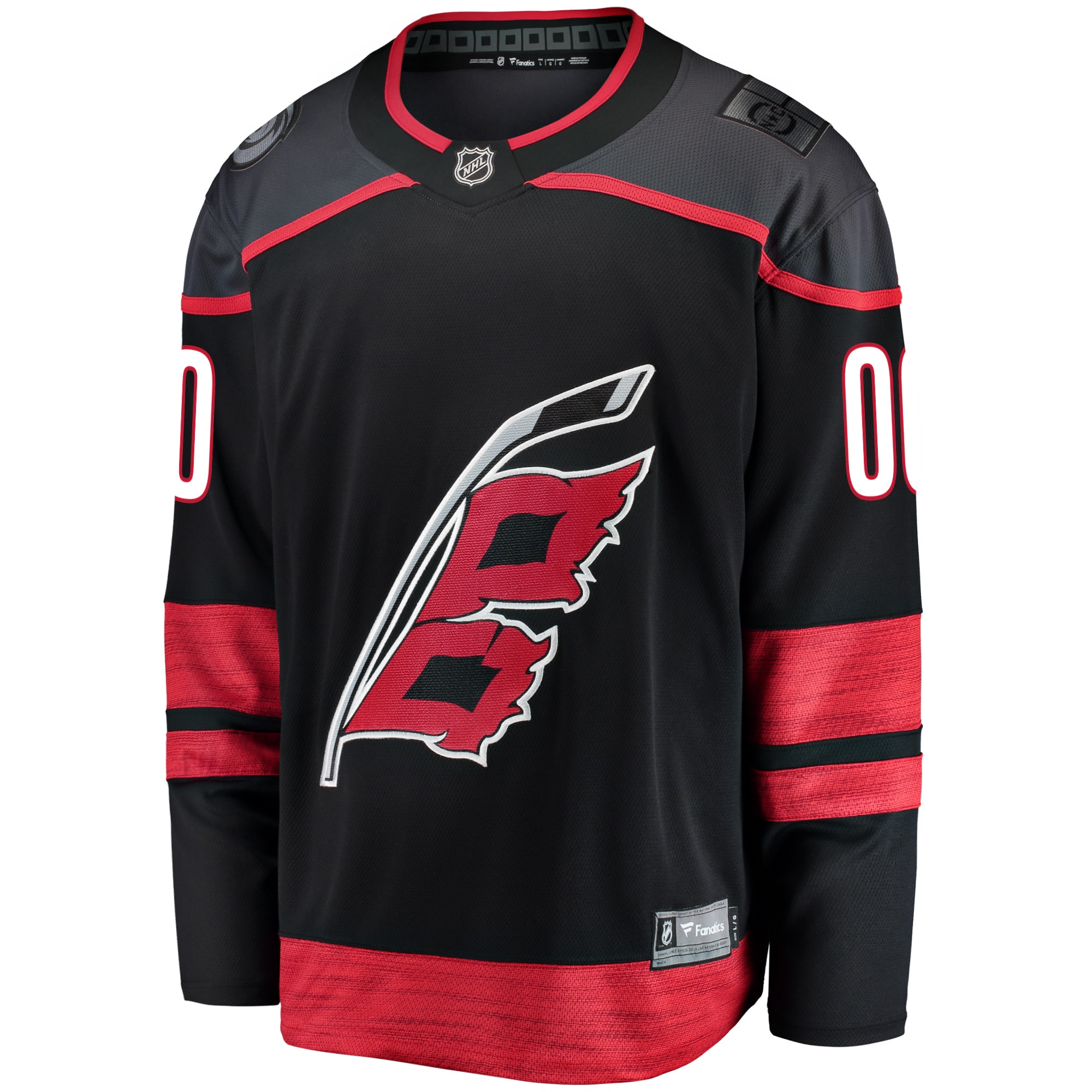 Alternative view of Men's Carolina Hurricanes Black Home Breakaway Custom Hockey Jersey - JS345 