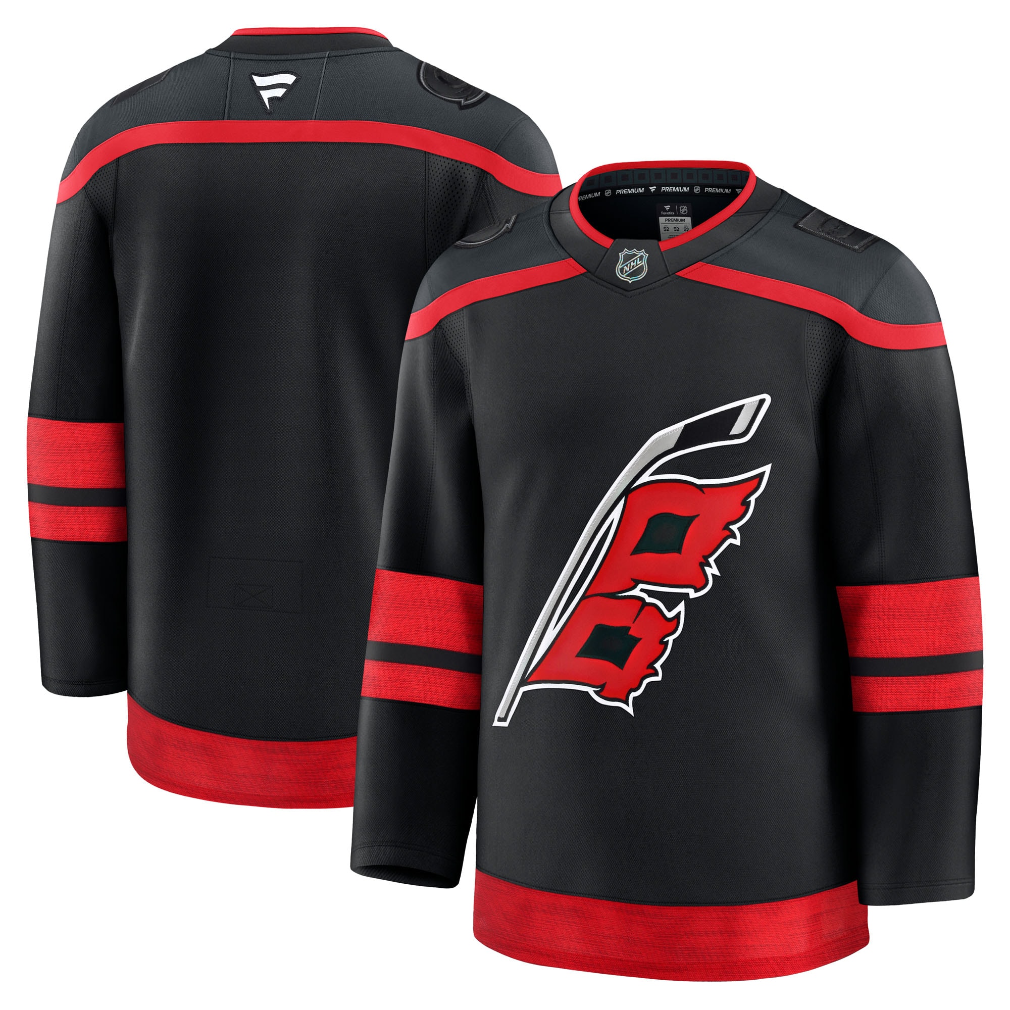 Men's Carolina Hurricanes Black Home Premium Hockey Jersey - JS838 