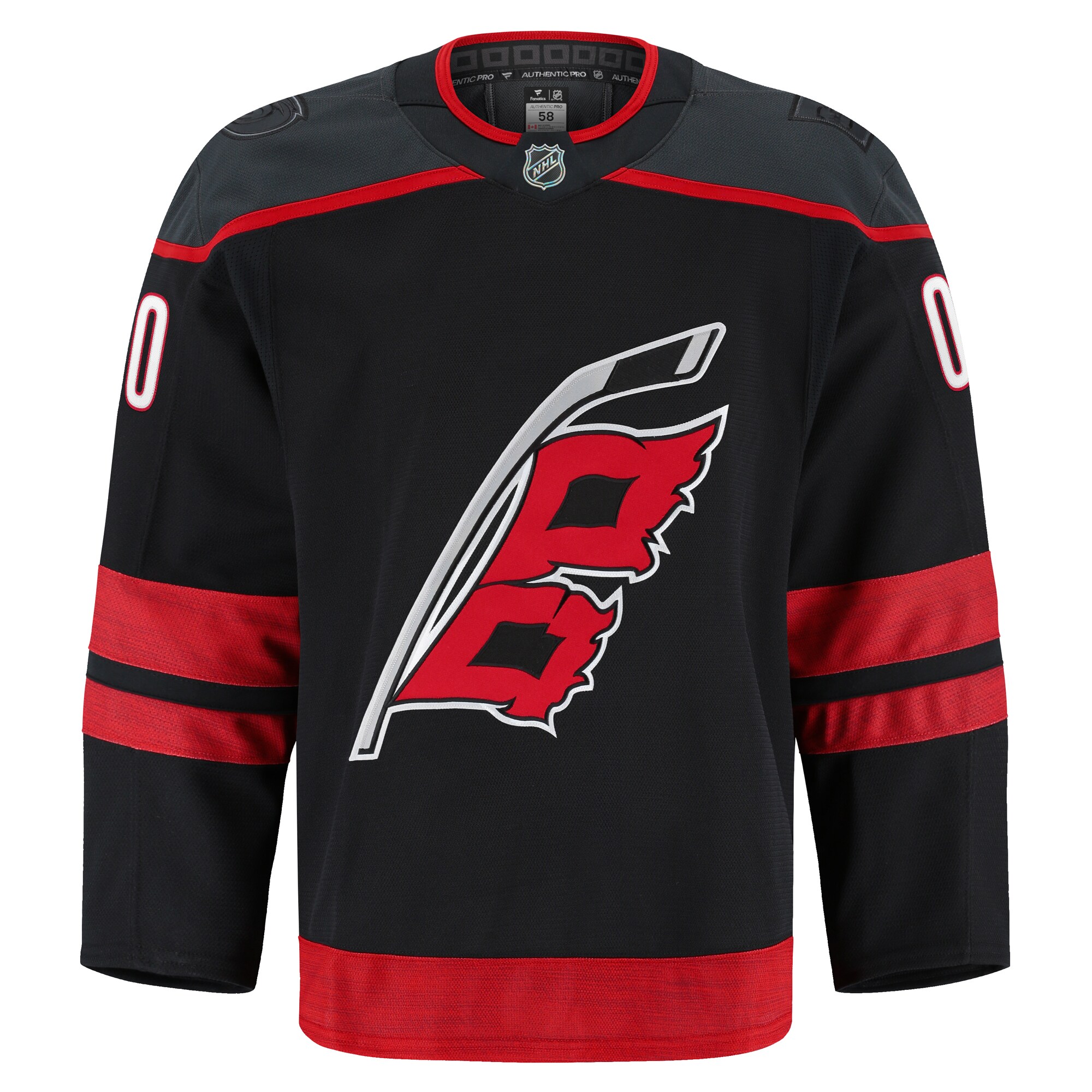 Alternative view of Men's Carolina Hurricanes Black Home Pro Custom Hockey Jersey - JS258 
