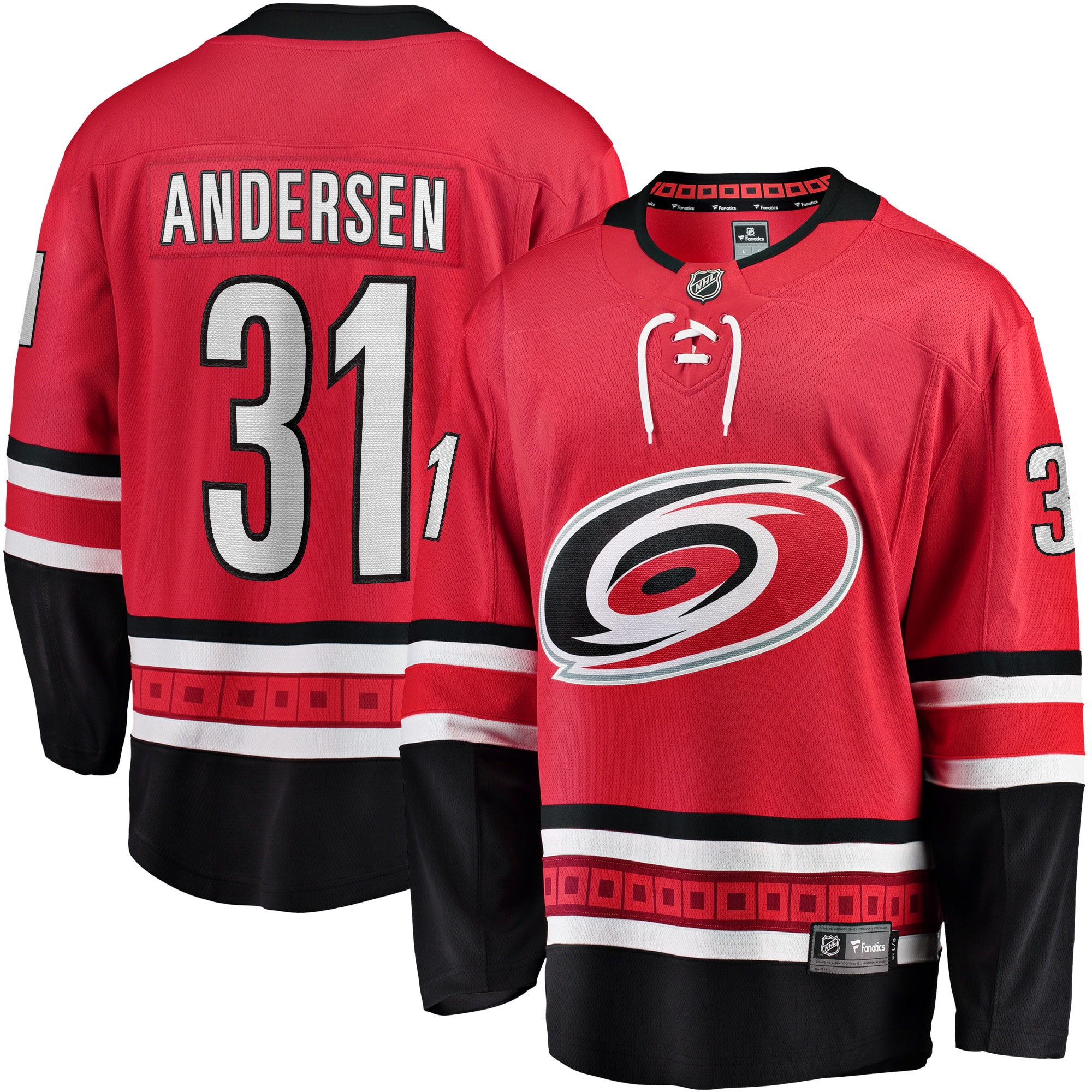 Men's Carolina Hurricanes Frederik Andersen Red Alternate Breakaway Player Hockey Jersey - JS645 
