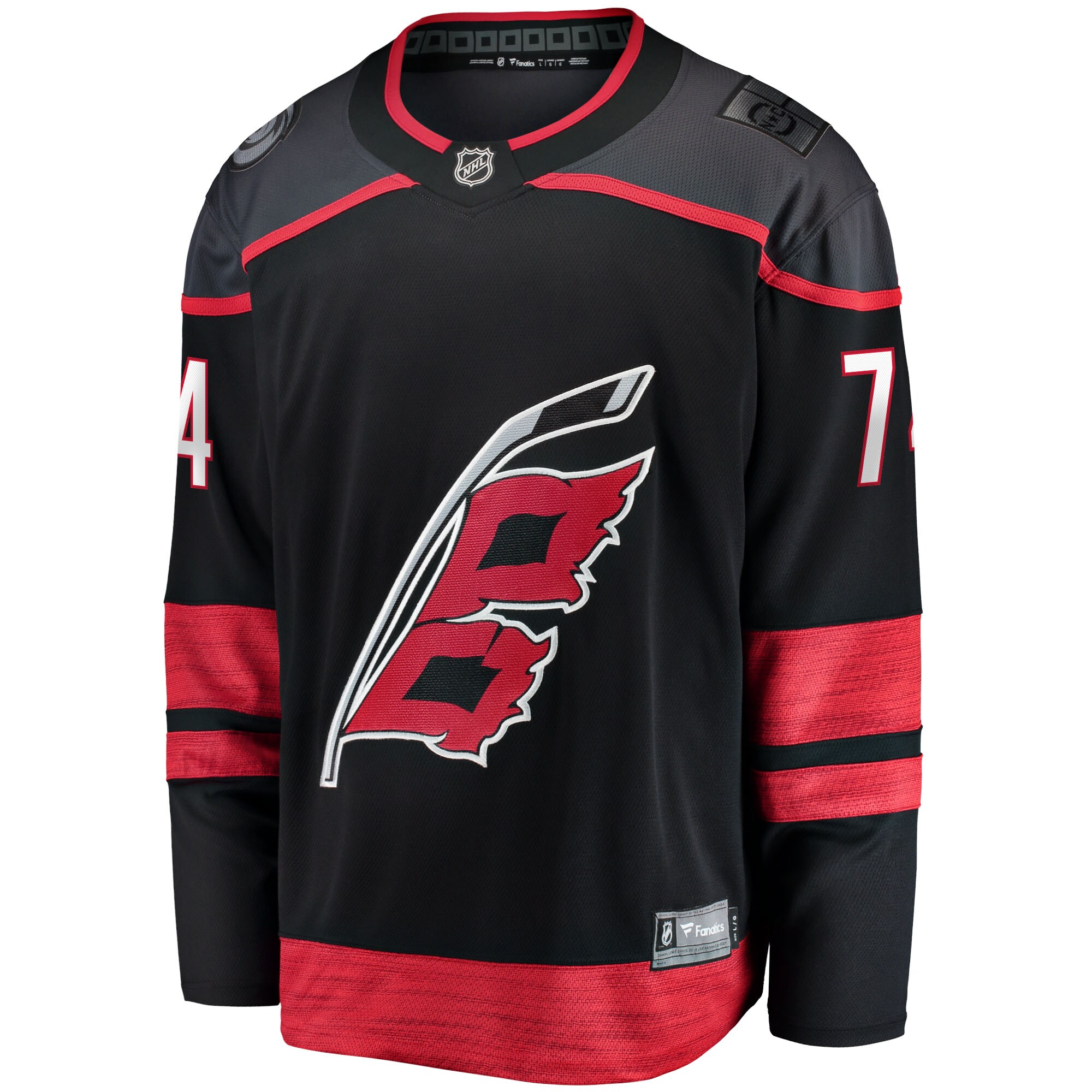 Alternative view of Men's Carolina Hurricanes Jaccob Slavin Black Home Breakaway Player Hockey Jersey - JS916 