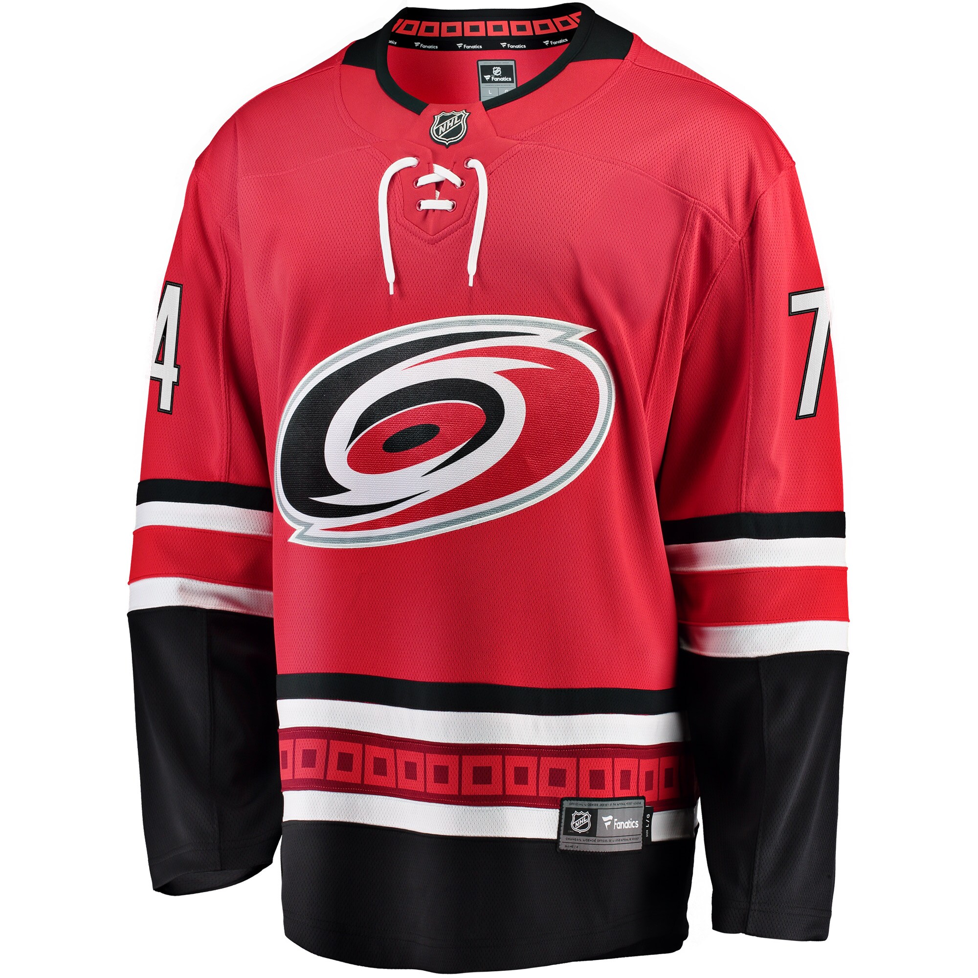 Alternative view of Men's Carolina Hurricanes Jaccob Slavin Red Alternate Breakaway Player Hockey Jersey - JS472 