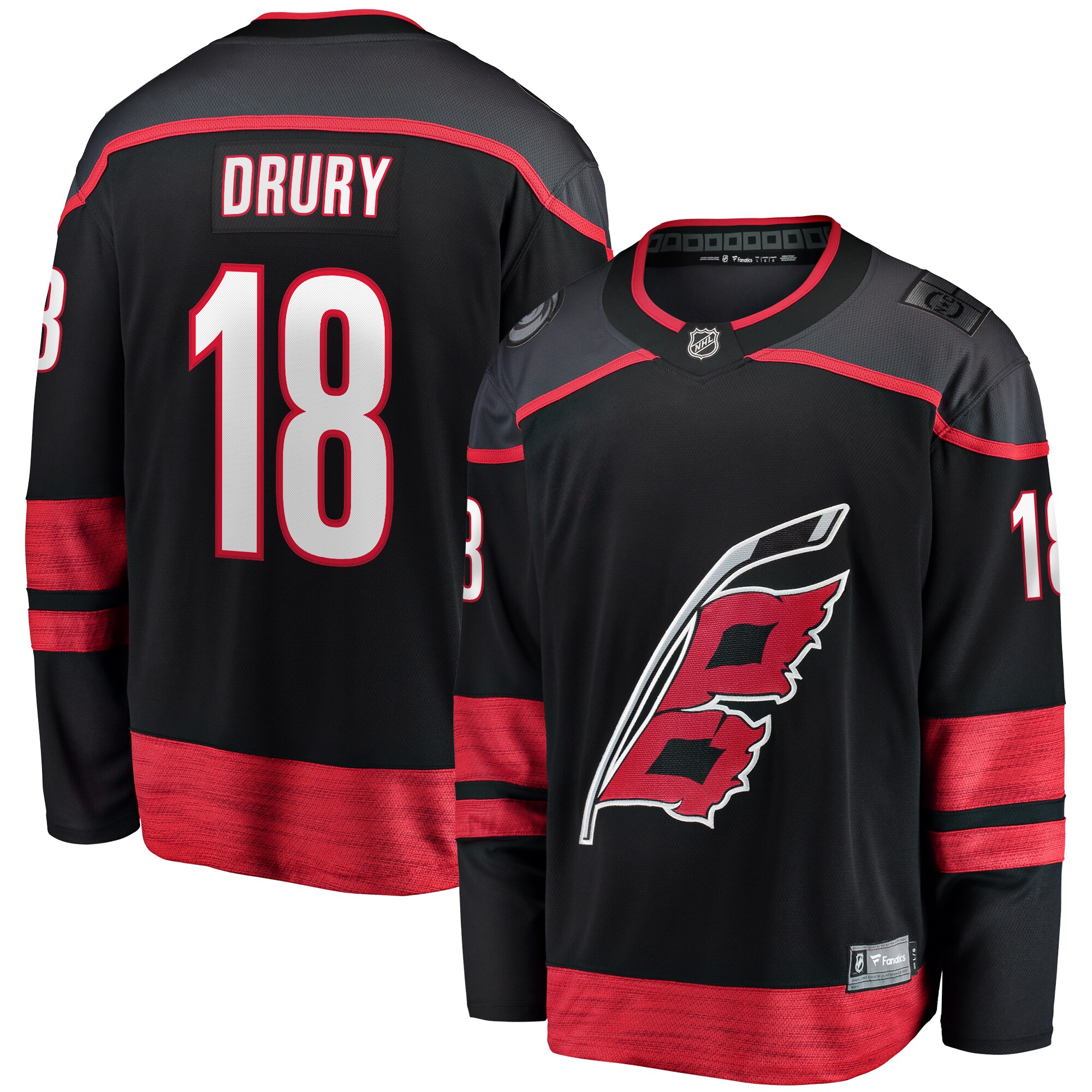 Men's Carolina Hurricanes Jack Drury Black Home Premier Breakaway Player Hockey Jersey - JS617 