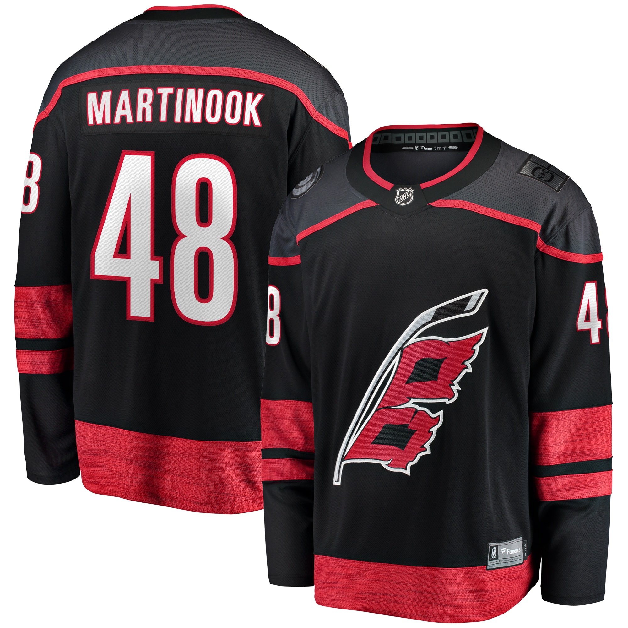 Men's Carolina Hurricanes Jordan Martinook Black Home Breakaway Hockey Jersey - JS951 