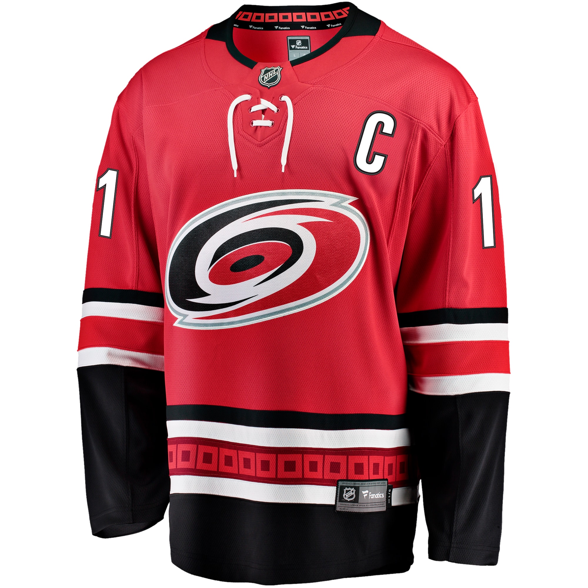 Alternative view of Men's Carolina Hurricanes Jordan Staal Red Alternate Breakaway Hockey Jersey - JS332 