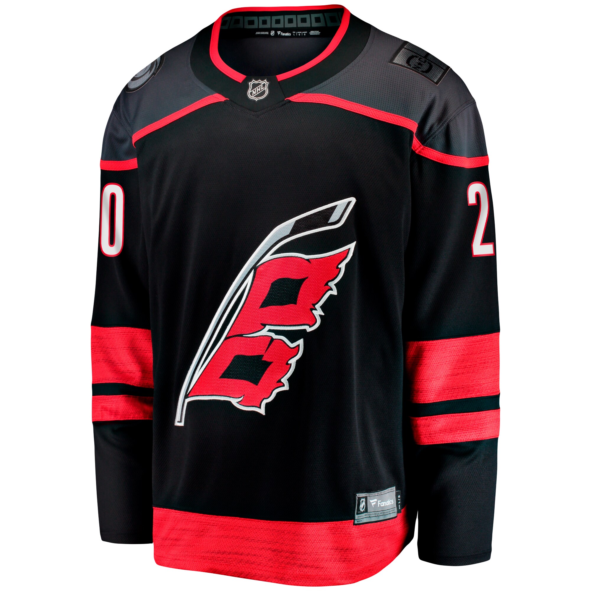Alternative view of Men's Carolina Hurricanes Sebastian Aho Black Home Breakaway Hockey Jersey - JS910 