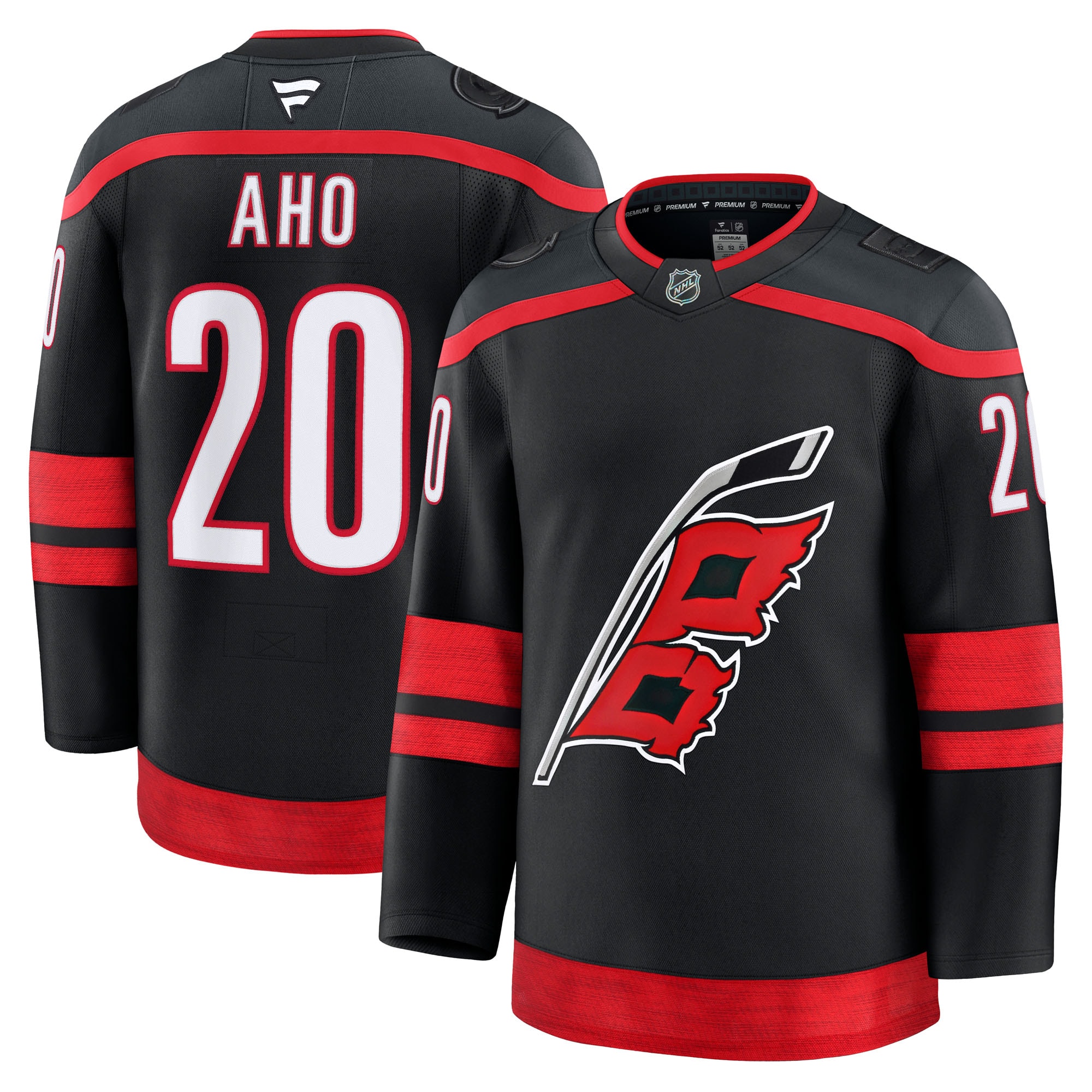 Men's Carolina Hurricanes Sebastian Aho Black Home Premium Hockey Jersey - JS129 