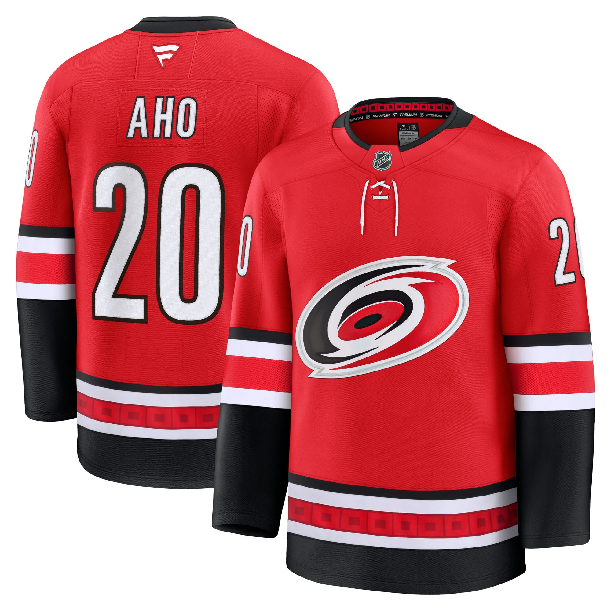 Men's Carolina Hurricanes Sebastian Aho Red Alternate Premium Hockey Jersey - JS174 