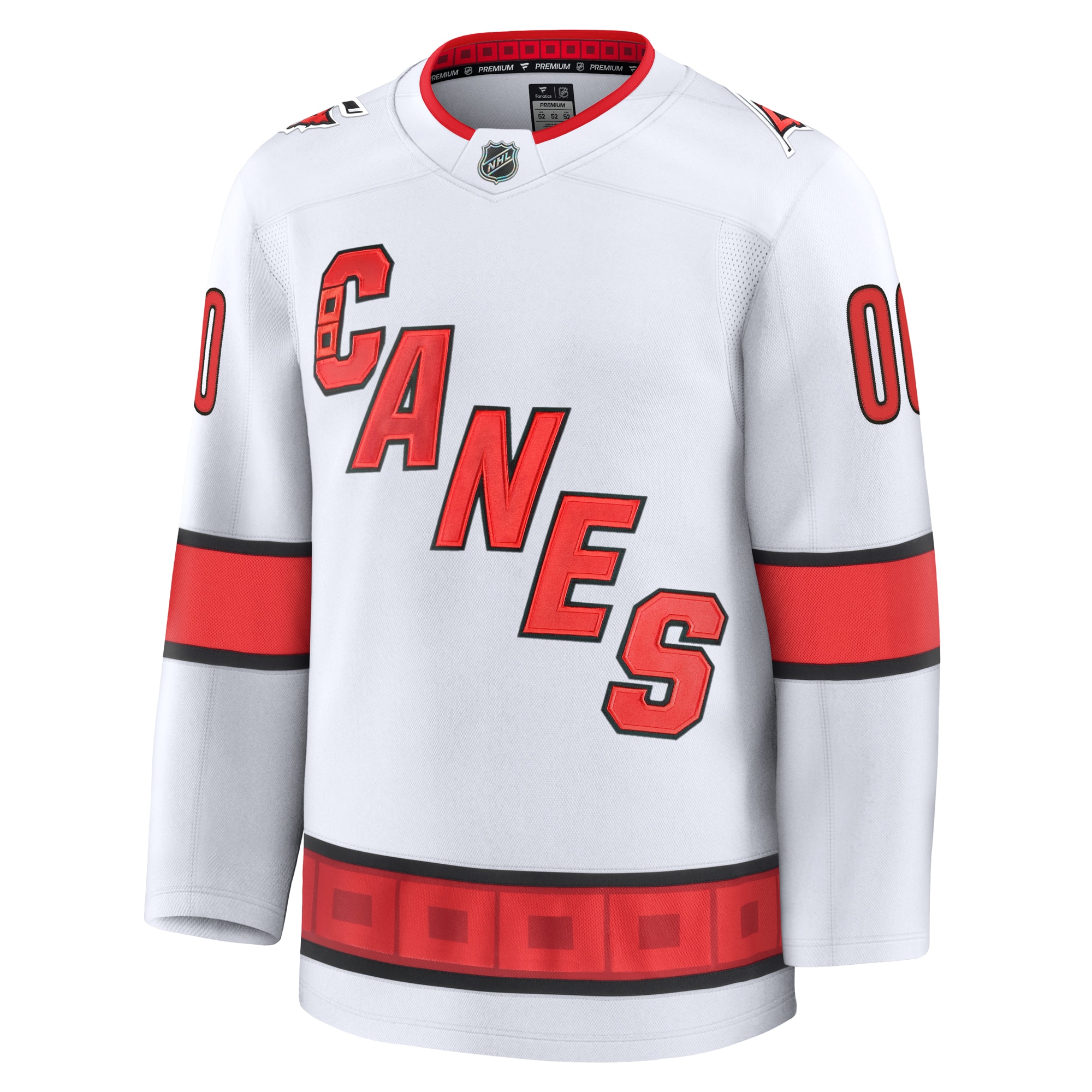 Alternative view of Men's Carolina Hurricanes White Away Premium Custom Hockey Jersey - JS513 