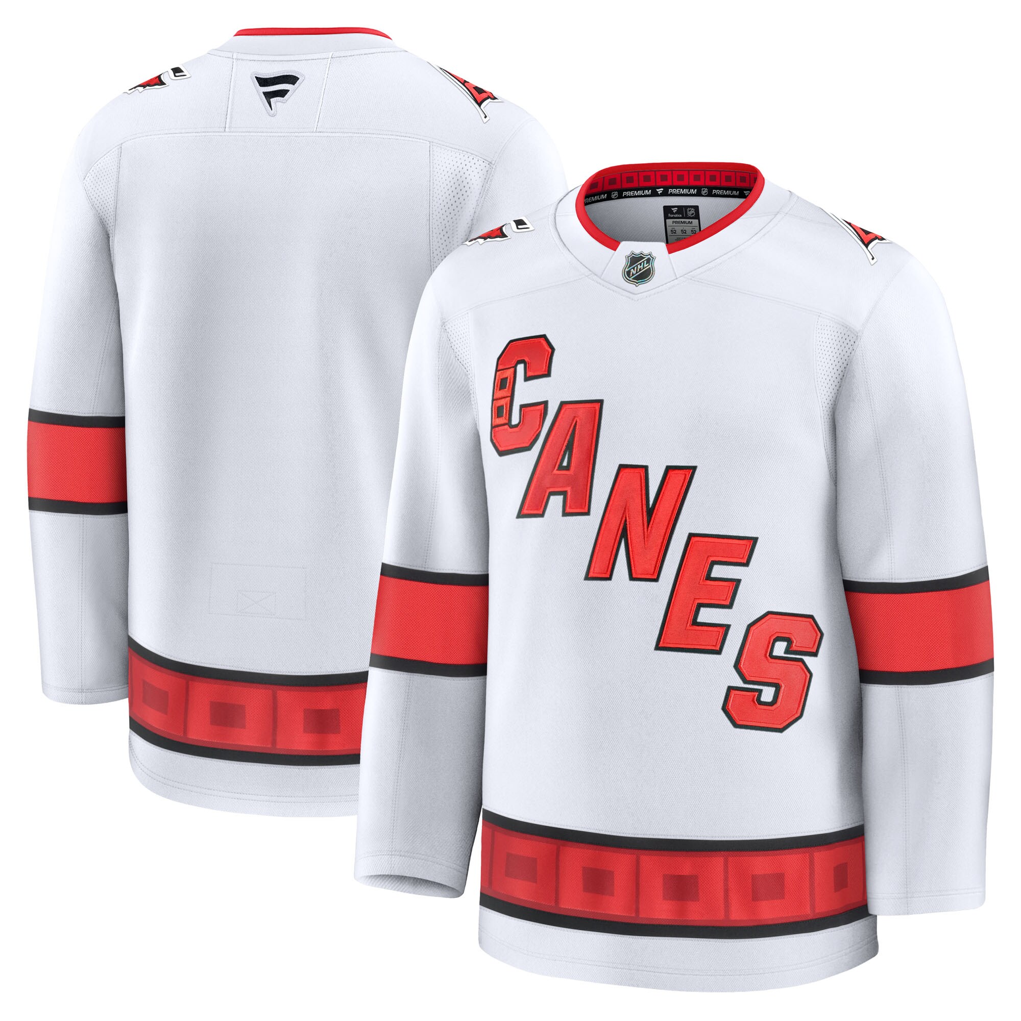 Men's Carolina Hurricanes White Away Premium Hockey Jersey - JS393 
