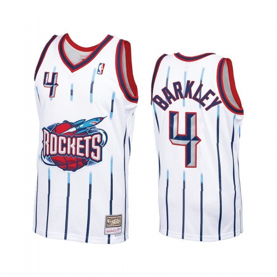 Men's Charles Barkley Houston Rockets White Basketball Jersey Hardwood Classics - JS957 