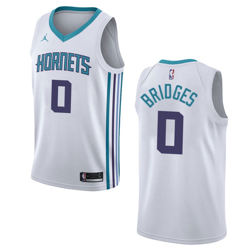 Men's Charlotte Hornets #0 Miles Bridges Association Swingman Basketball Jersey - White