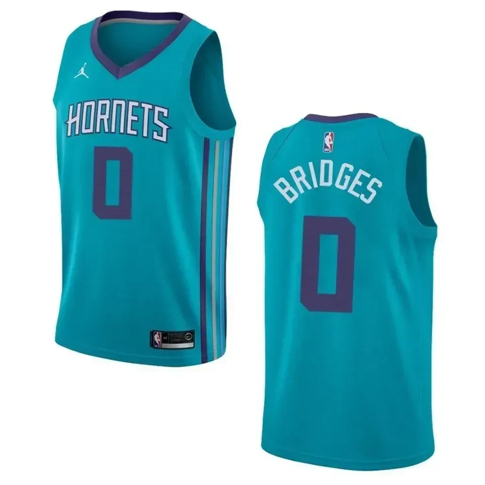 Men's Charlotte Hornets 0 Miles Bridges Icon Swingman Basketball Jersey - Teal - JS264 