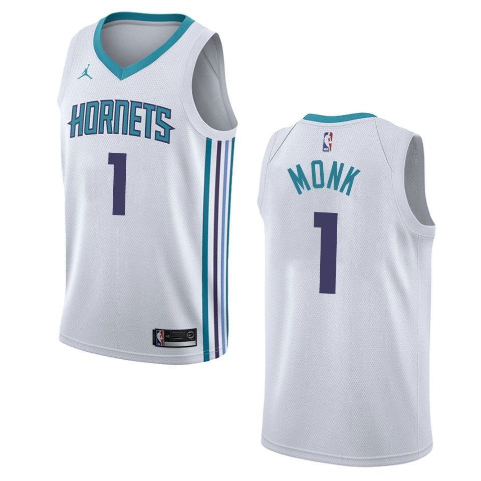 Men's Charlotte Hornets 1 Malik Monk Association Swingman Basketball Jersey - White - JS989 
