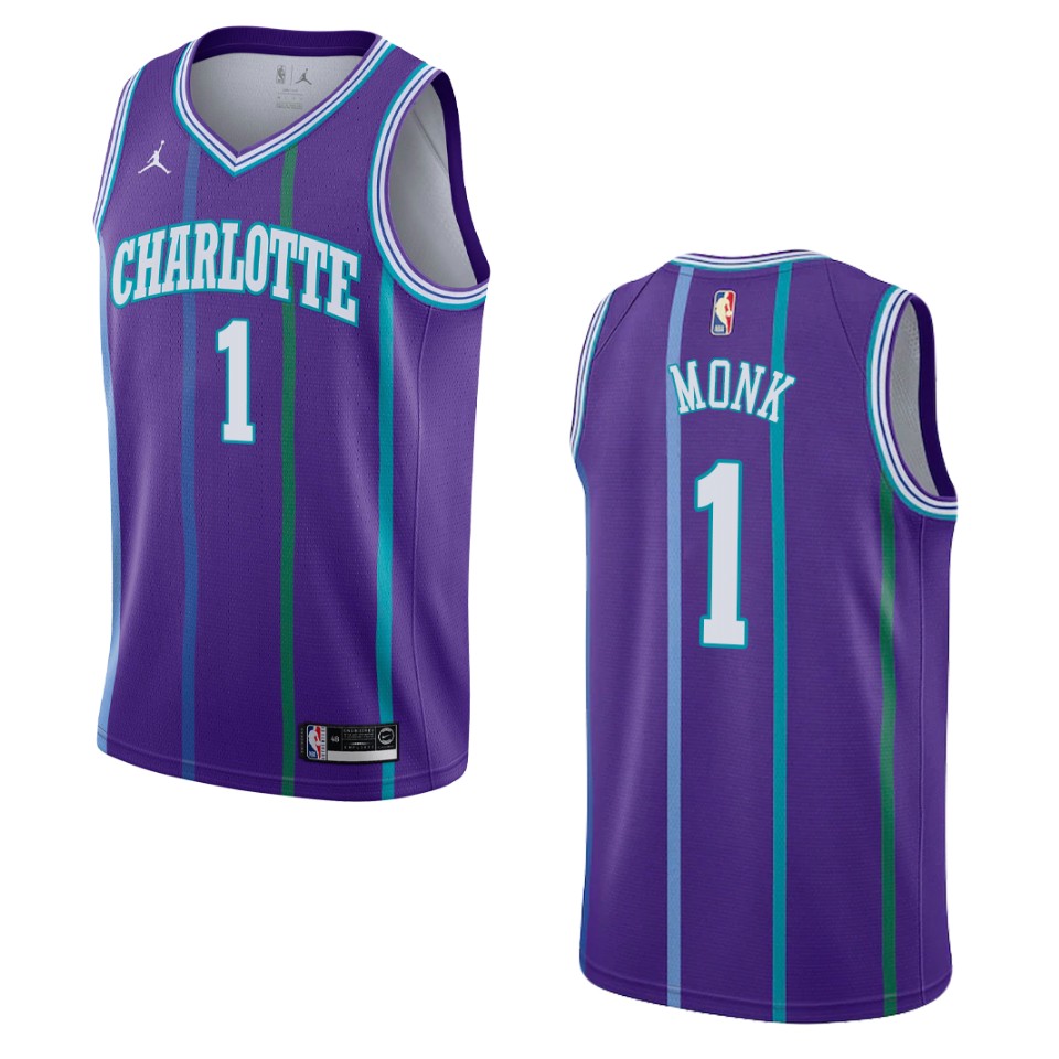 Men's Charlotte Hornets #1 Malik Monk Hardwood Classics Swingman Basketball Jersey - Purple