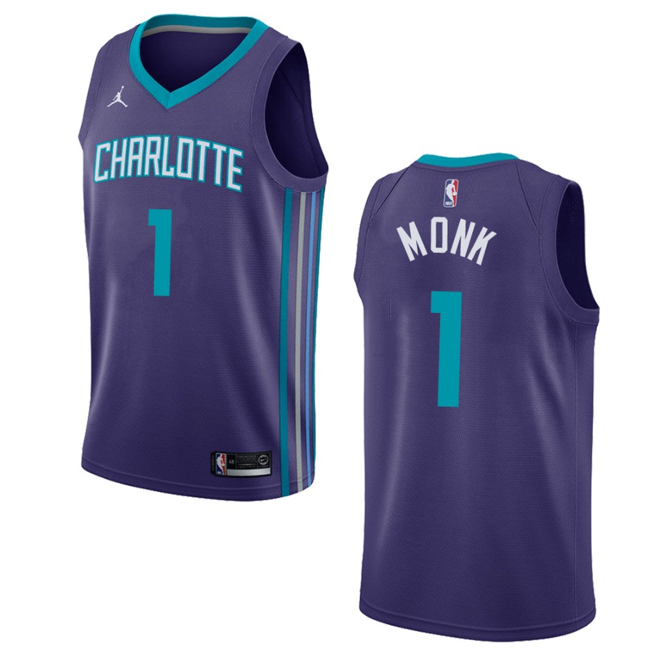 Men's Charlotte Hornets #1 Malik Monk Statement Swingman Basketball Jersey - Purple