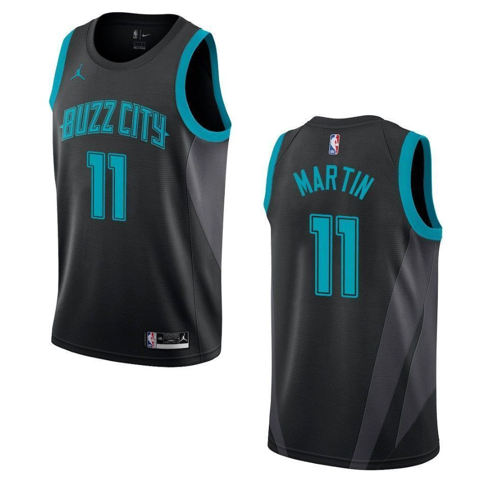 Men's Charlotte Hornets 11 Cody Martin City Swingman Basketball Jersey - Black - JS321 