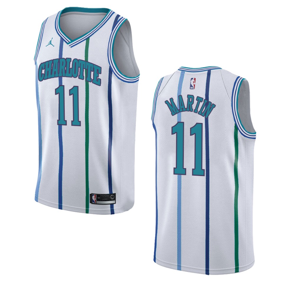 Men's Charlotte Hornets #11 Cody Martin Hardwood Classics Swingman Basketball Jersey - White