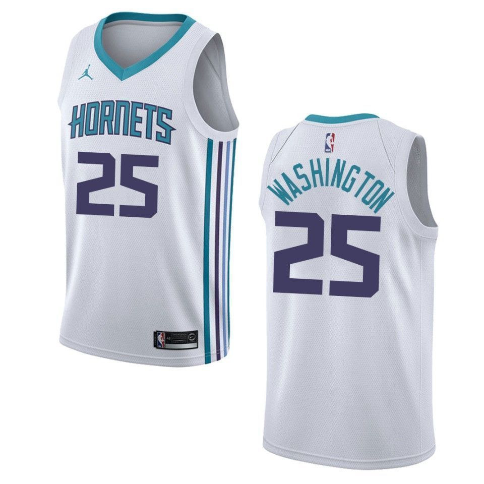 Men's Charlotte Hornets 25 P.j. Washington Association Swingman Basketball Jersey - White - JS212 