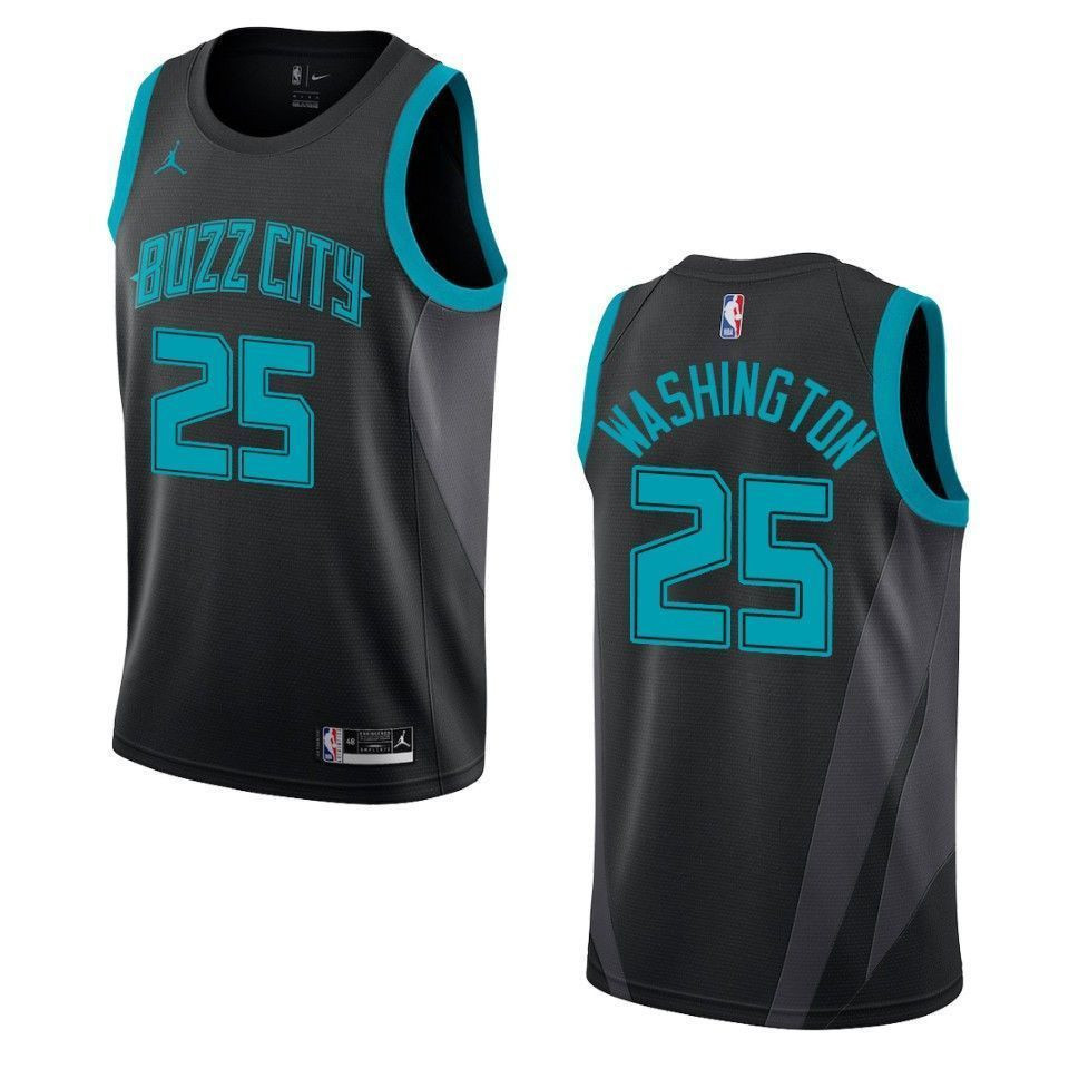 Men's Charlotte Hornets 25 P.j. Washington City Swingman Basketball Jersey - Black - JS743 