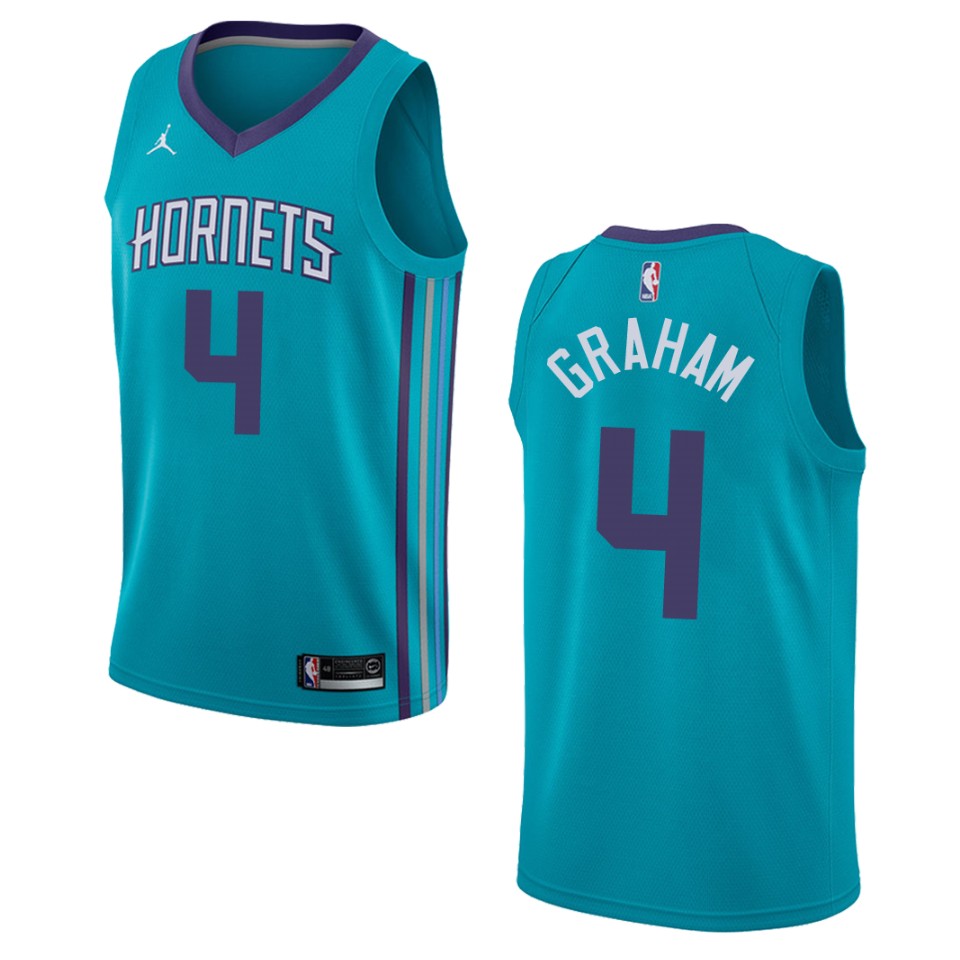 Men's Charlotte Hornets #4 Devonte' Graham Icon Swingman Basketball Jersey - Teal