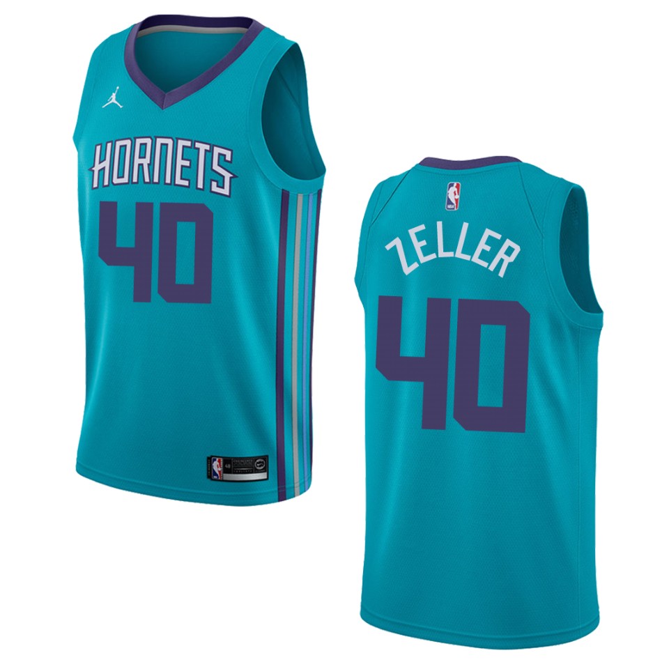 Men's Charlotte Hornets #40 Cody Zeller Icon Swingman Basketball Jersey - Teal