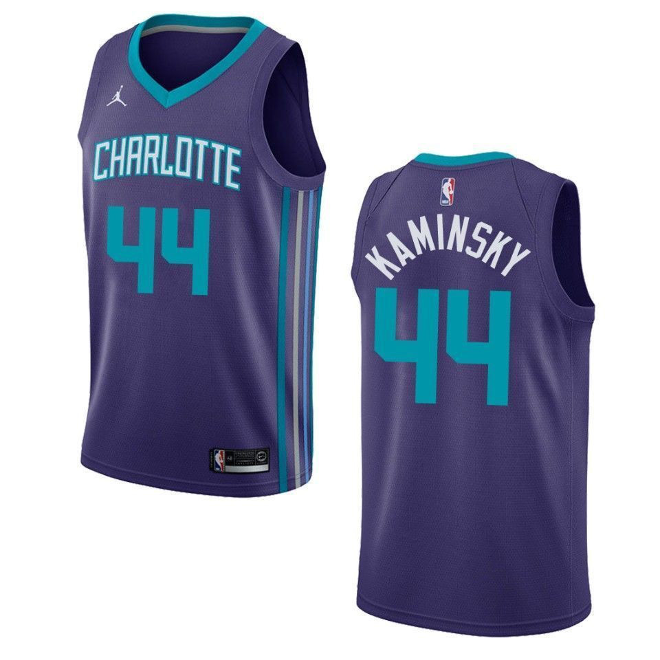 Men's Charlotte Hornets 44 Frank Kaminsky Statement Swingman Basketball Jersey - Purple - JS497 