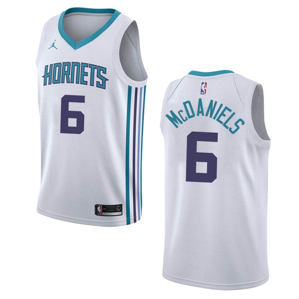 Men's Charlotte Hornets #6 Jalen Mcdaniels Association Swingman Basketball Jersey - White