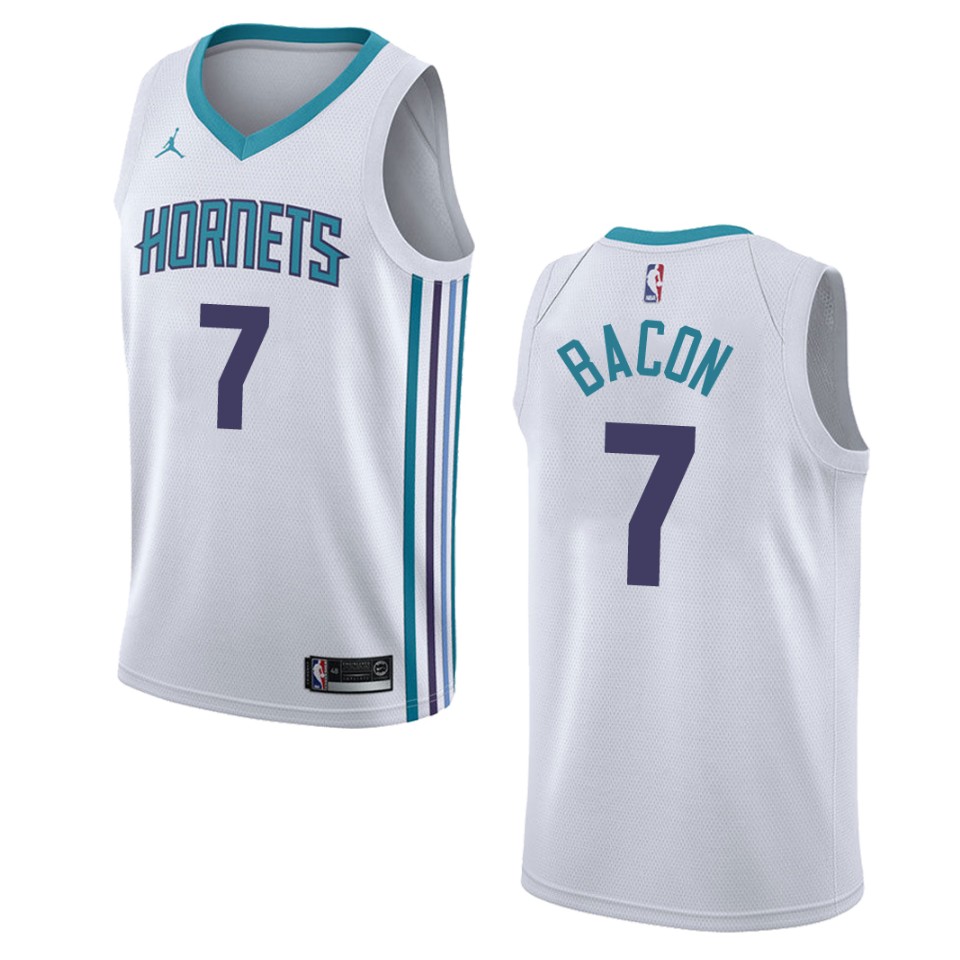 Men's Charlotte Hornets #7 Dwayne Bacon Association Swingman Basketball Jersey - White
