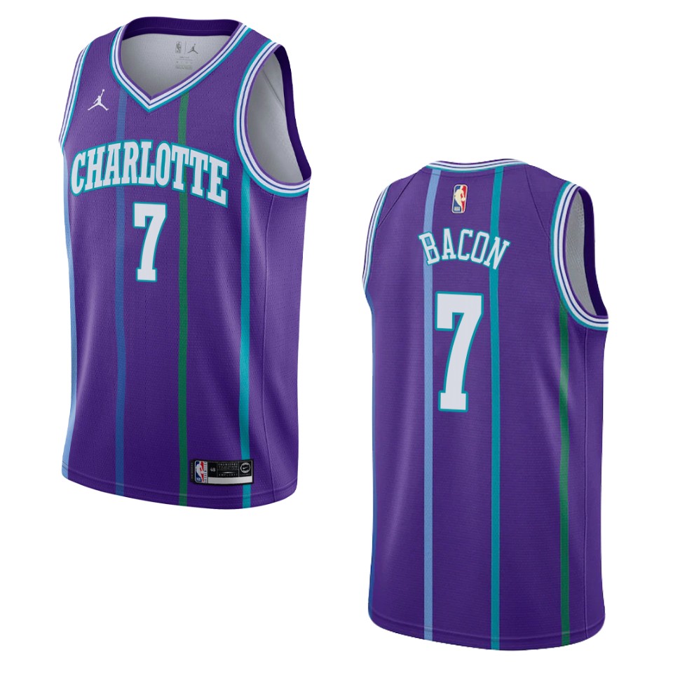 Men's Charlotte Hornets #7 Dwayne Bacon Hardwood Classics Swingman Basketball Jersey - Purple