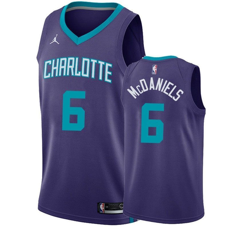 Men's Charlotte Hornets Jalen Mcdaniels 6 Statet Basketball Jersey - JS440 