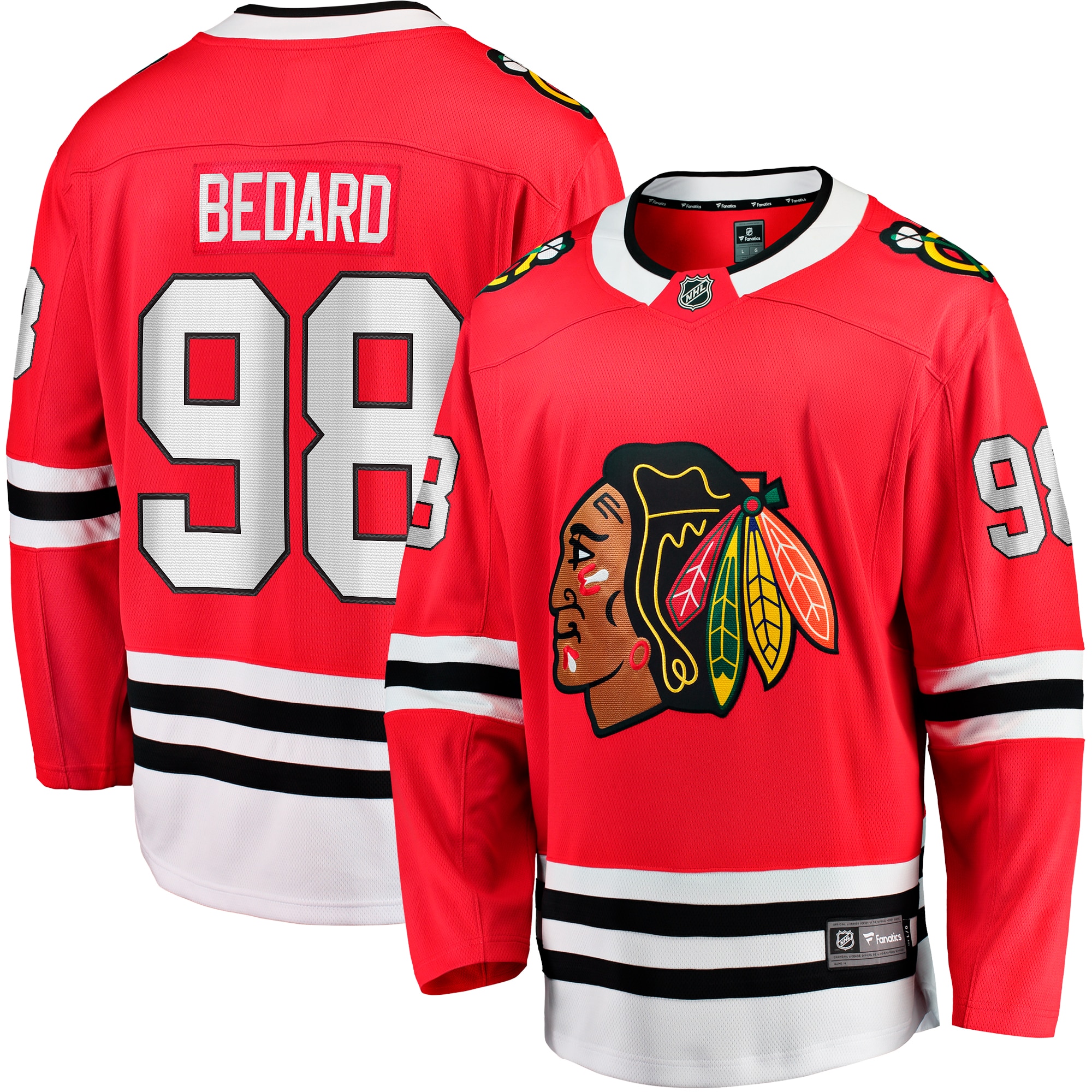 Men's Chicago Blackhawks Connor Bedard Red Home Breakaway Player Hockey Jersey - JS616 