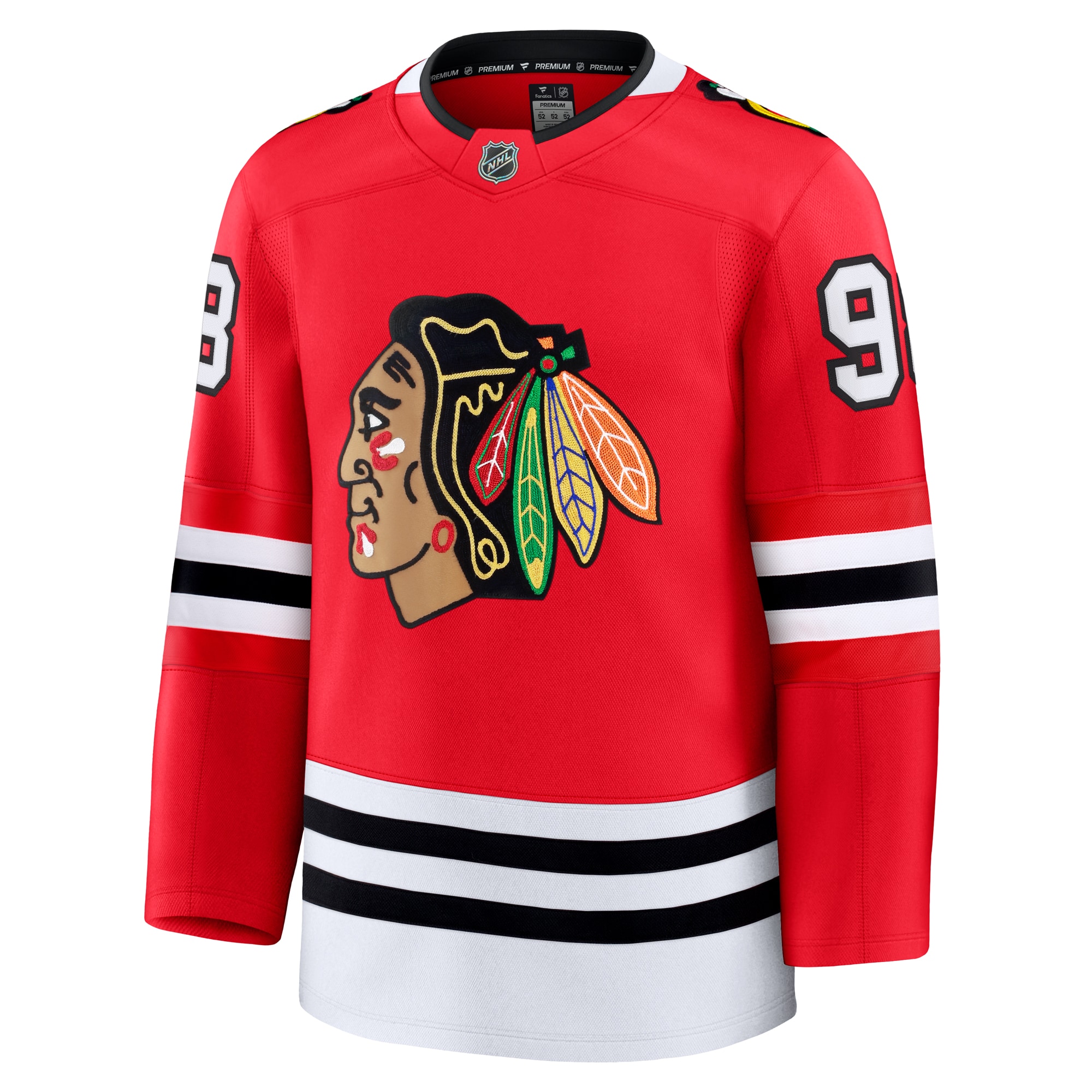 Alternative view of Men's Chicago Blackhawks Connor Bedard Red Home Premium Hockey Jersey - JS219 