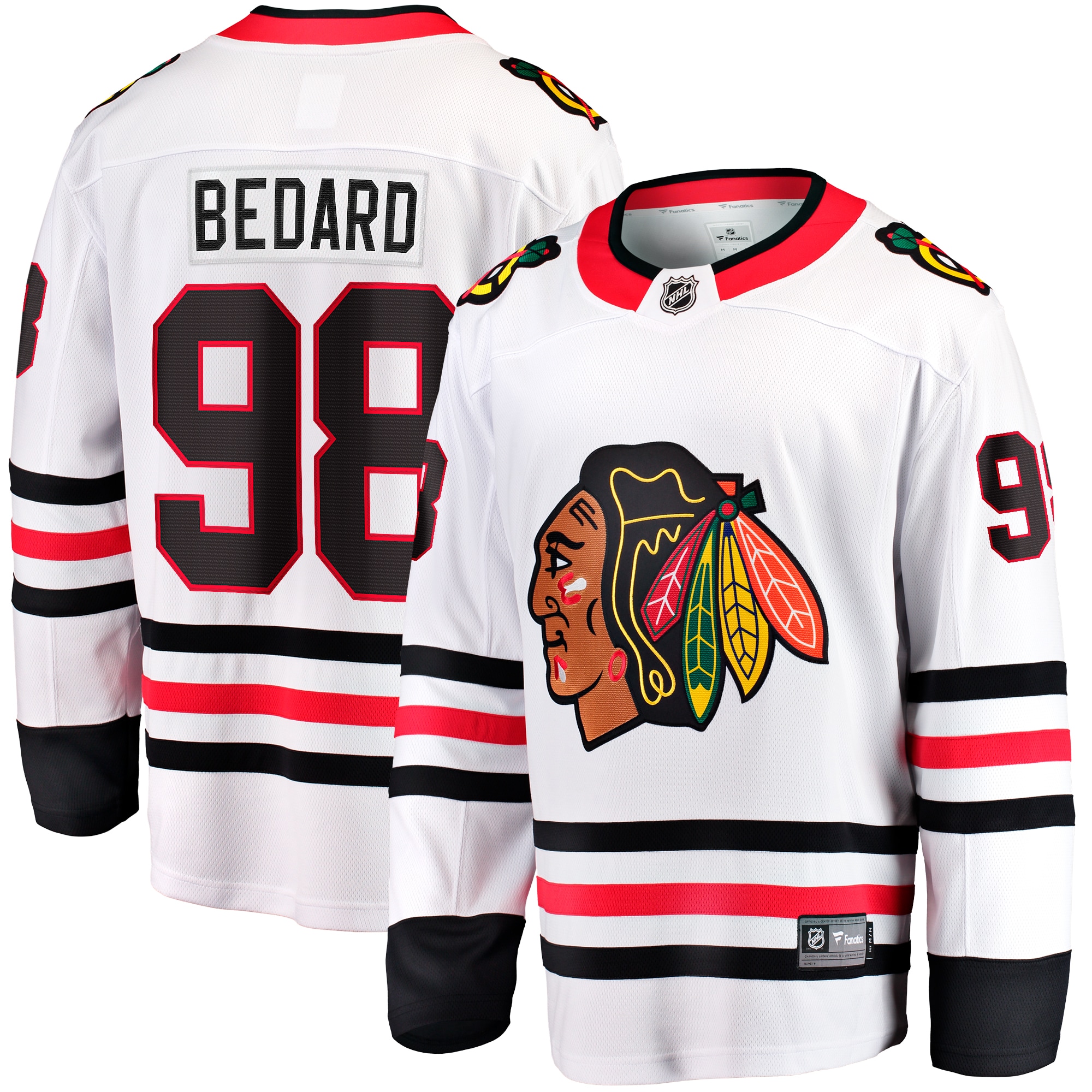 Men's Chicago Blackhawks Connor Bedard White Away Breakaway Player Hockey Jersey - JS928 