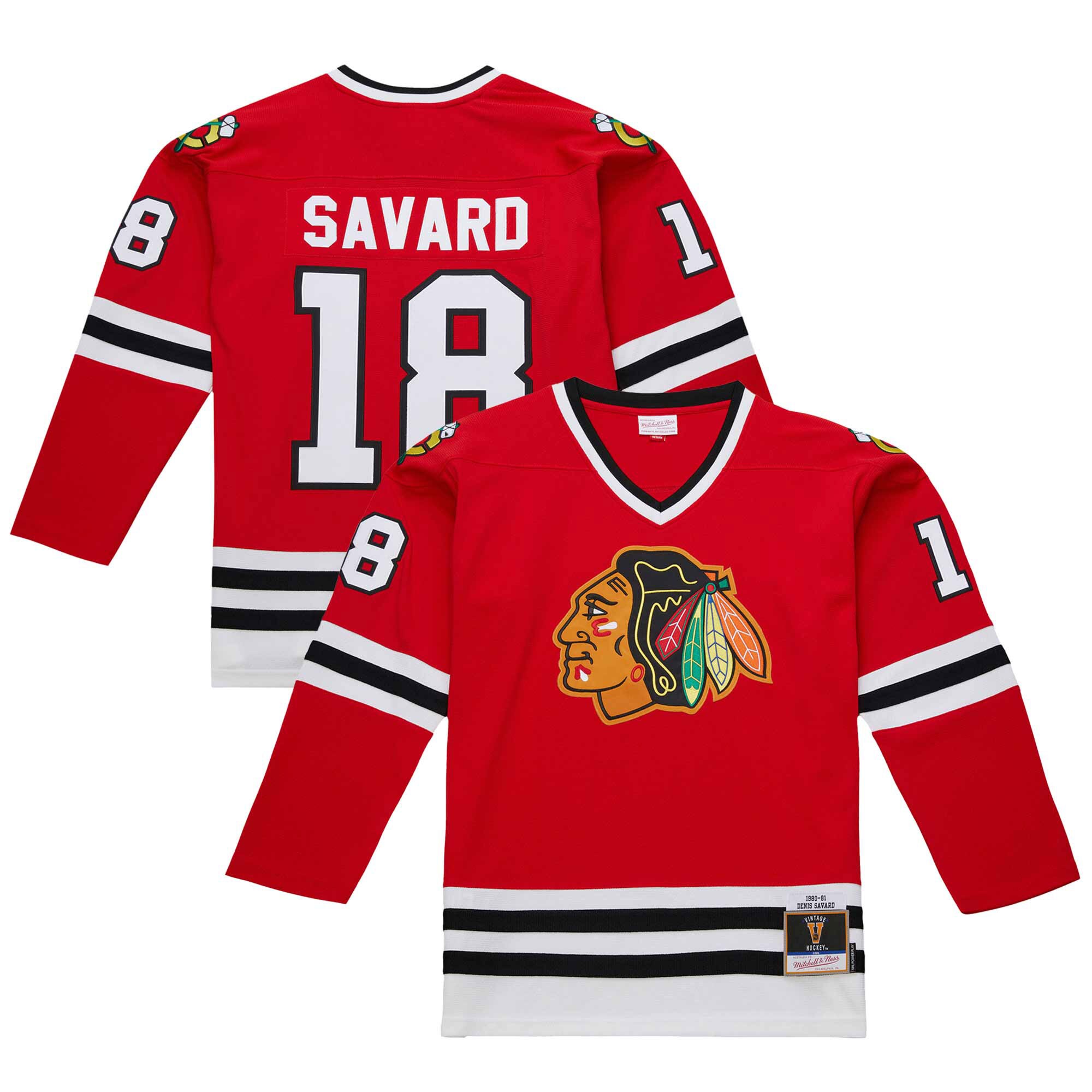 Men's Chicago Blackhawks Denis Savard Scarlet 1980-81 Power Play Hockey Jersey - JS455 