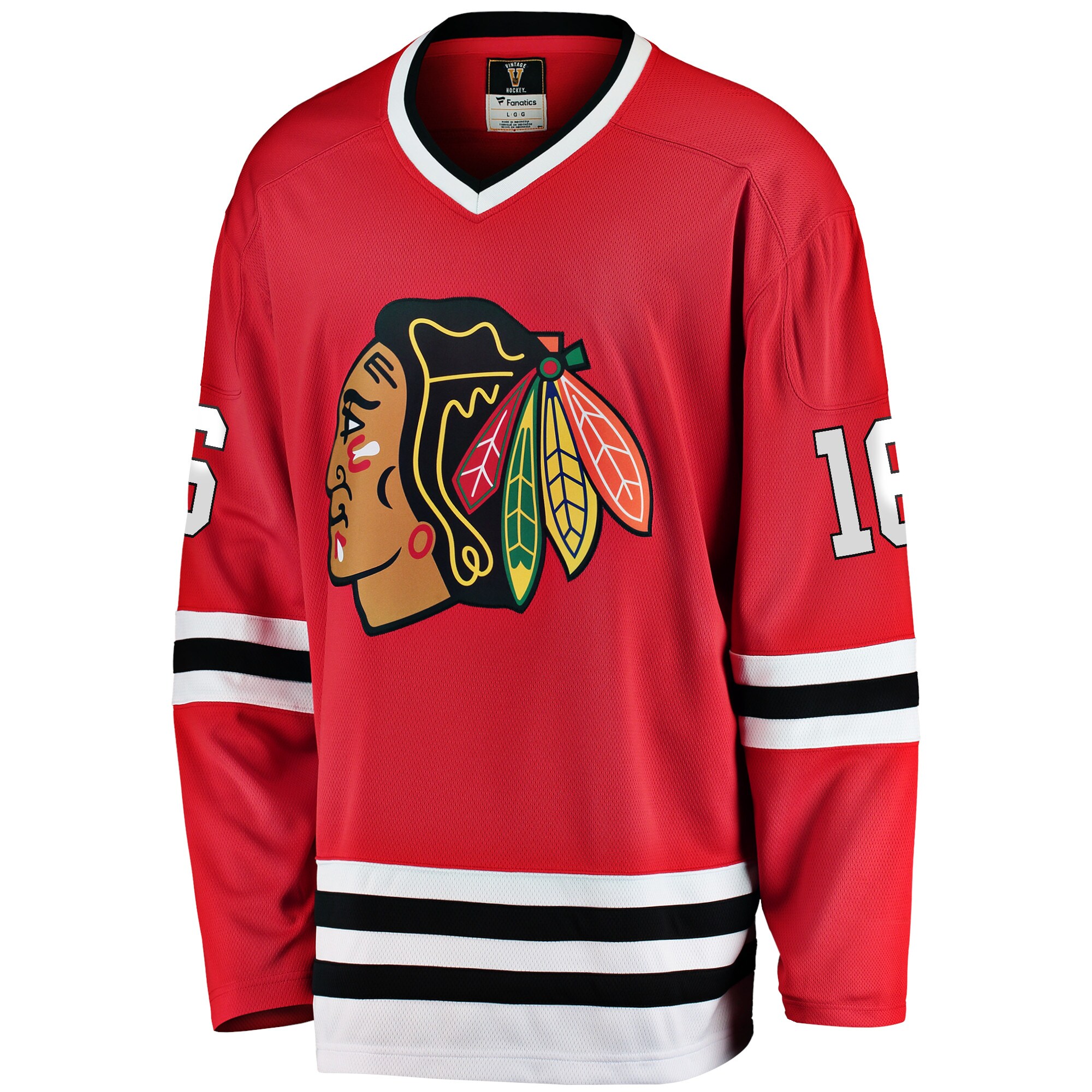 Alternative view of Men's Chicago Blackhawks Eddie Olczyk Red Premier Breakaway Retired Player Hockey Jersey - JS337 