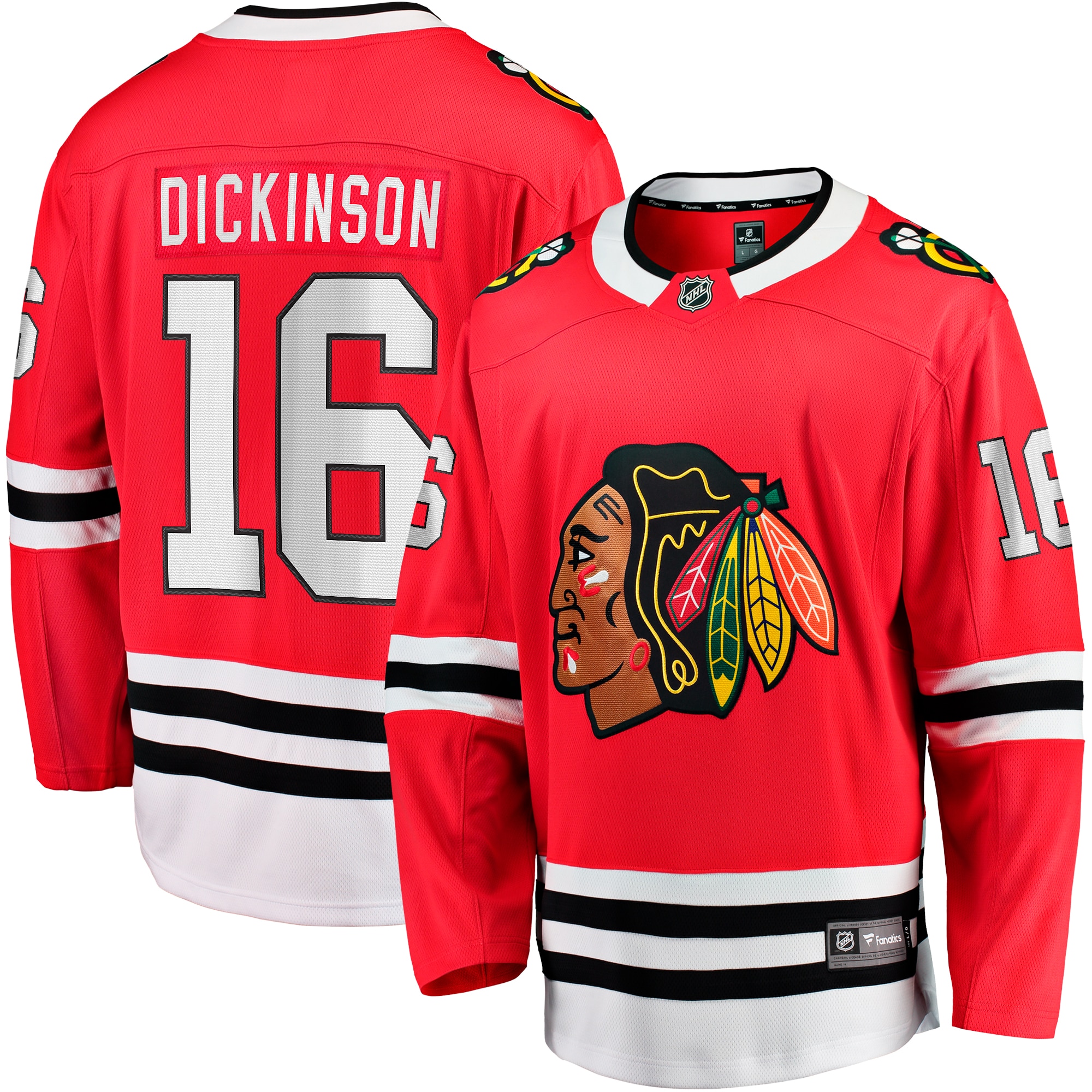 Men's Chicago Blackhawks Jason Dickinson Red Home Breakaway Hockey Jersey - JS328 