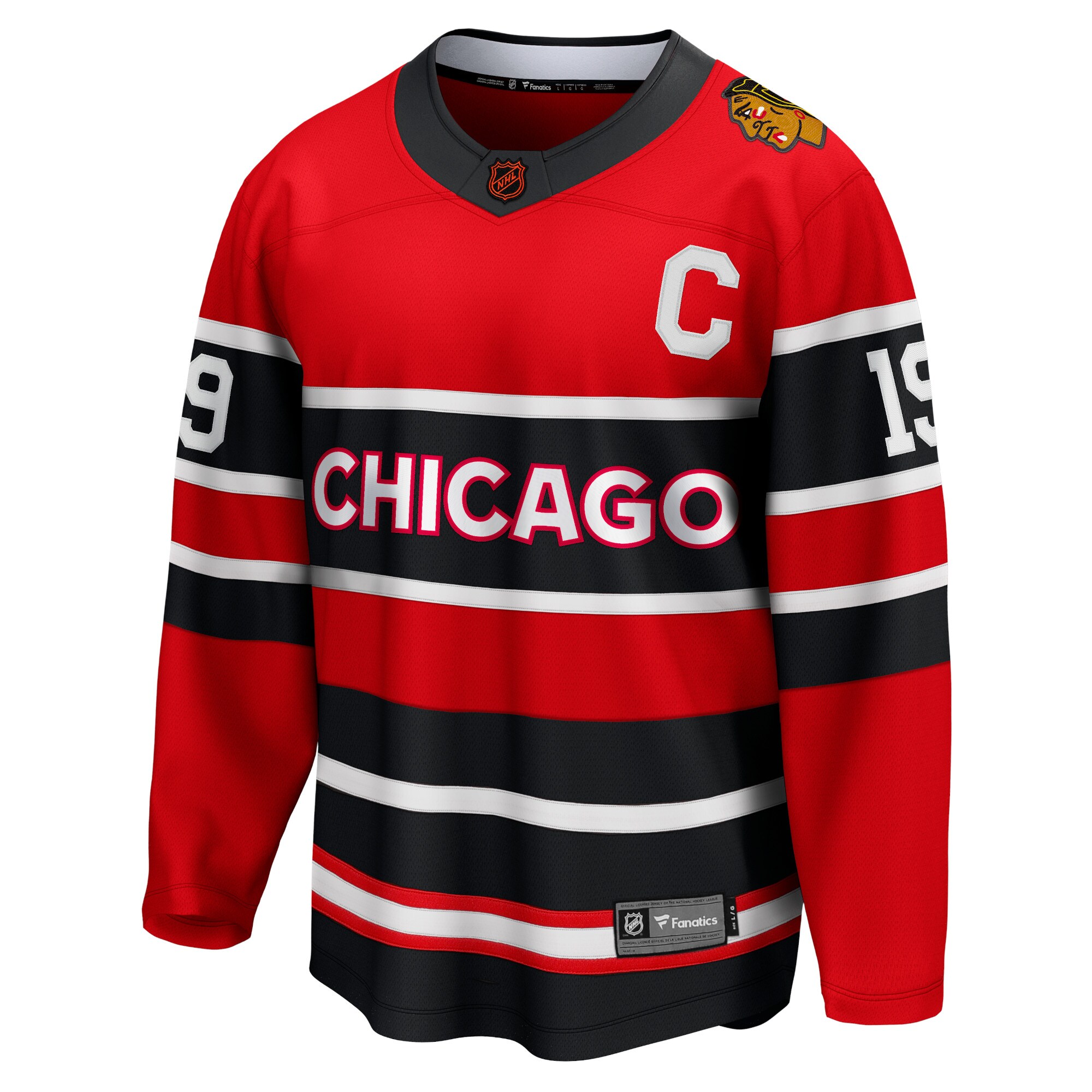 Alternative view of Men's Chicago Blackhawks Jonathan Toews Red Special Edition 2.0 Breakaway Player Hockey Jersey - JS750 
